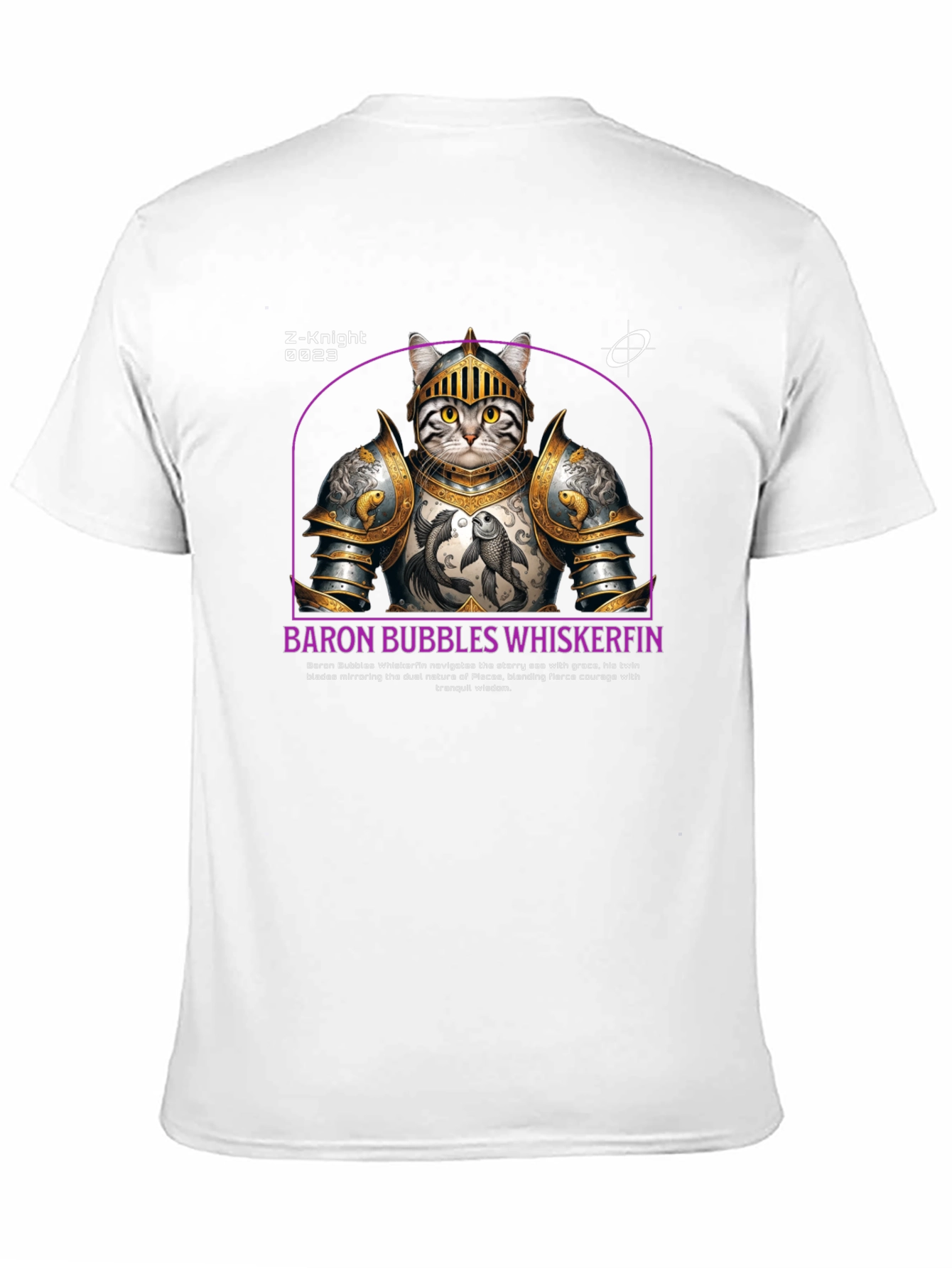 Knight Cat T-Shirt - Baron Bubbles Whiskerfin