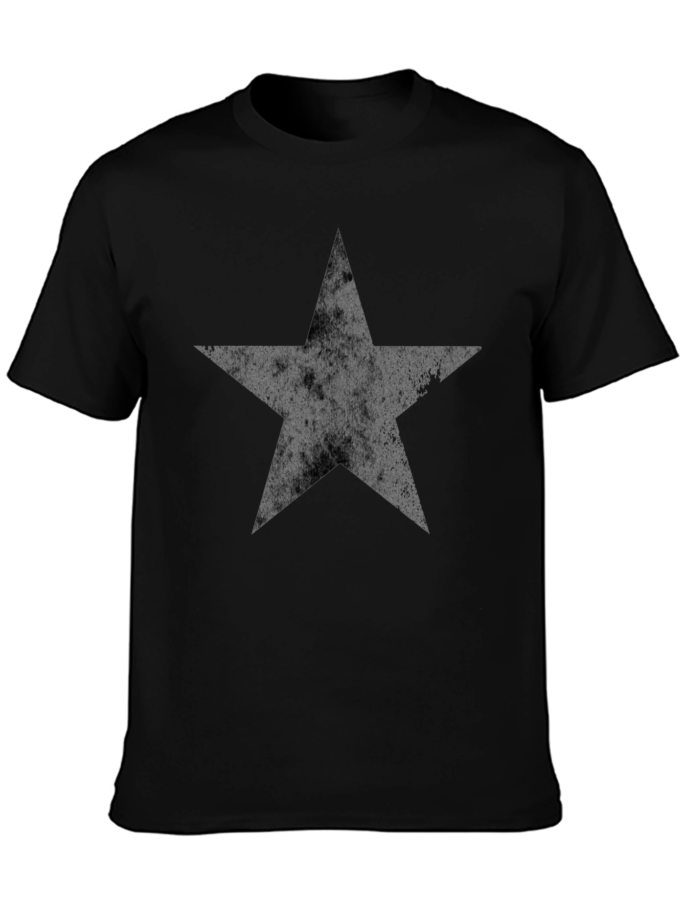 Distressed Star Graphic Black T-Shirt