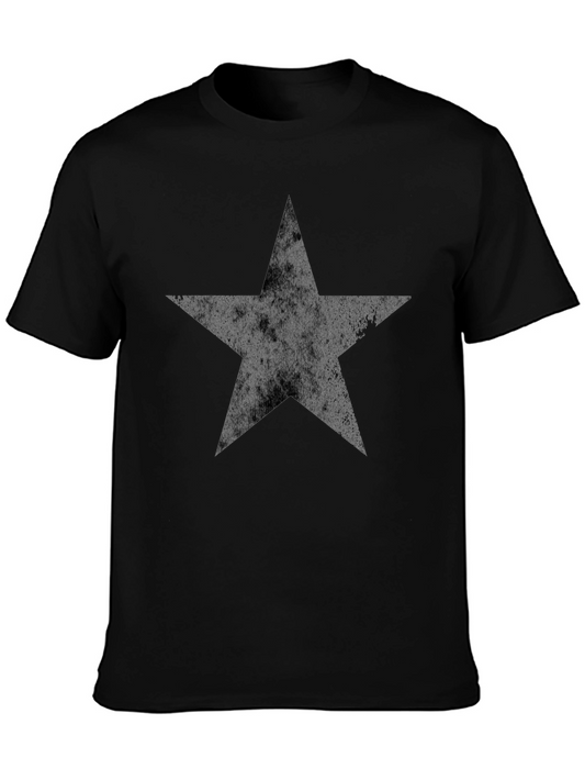 Distressed Star Graphic Black T-Shirt