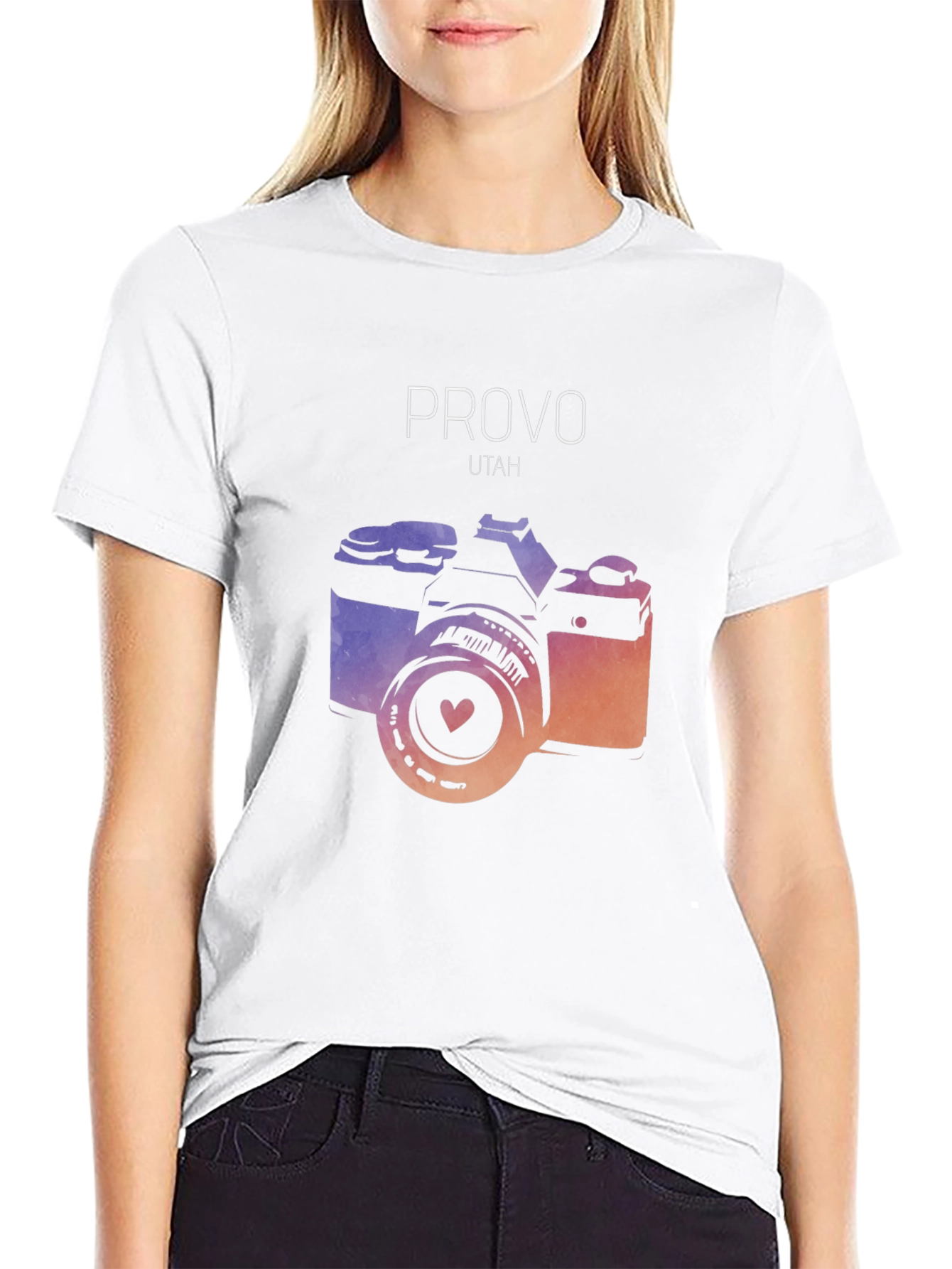 Provo Utah Camera Graphic T-Shirt - Artsy Design