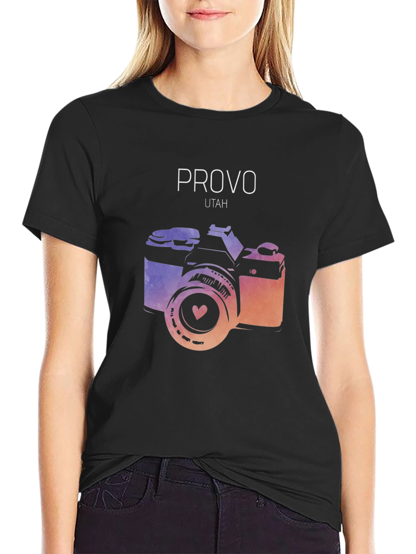 Provo Utah Camera Graphic T-Shirt - Artsy Design