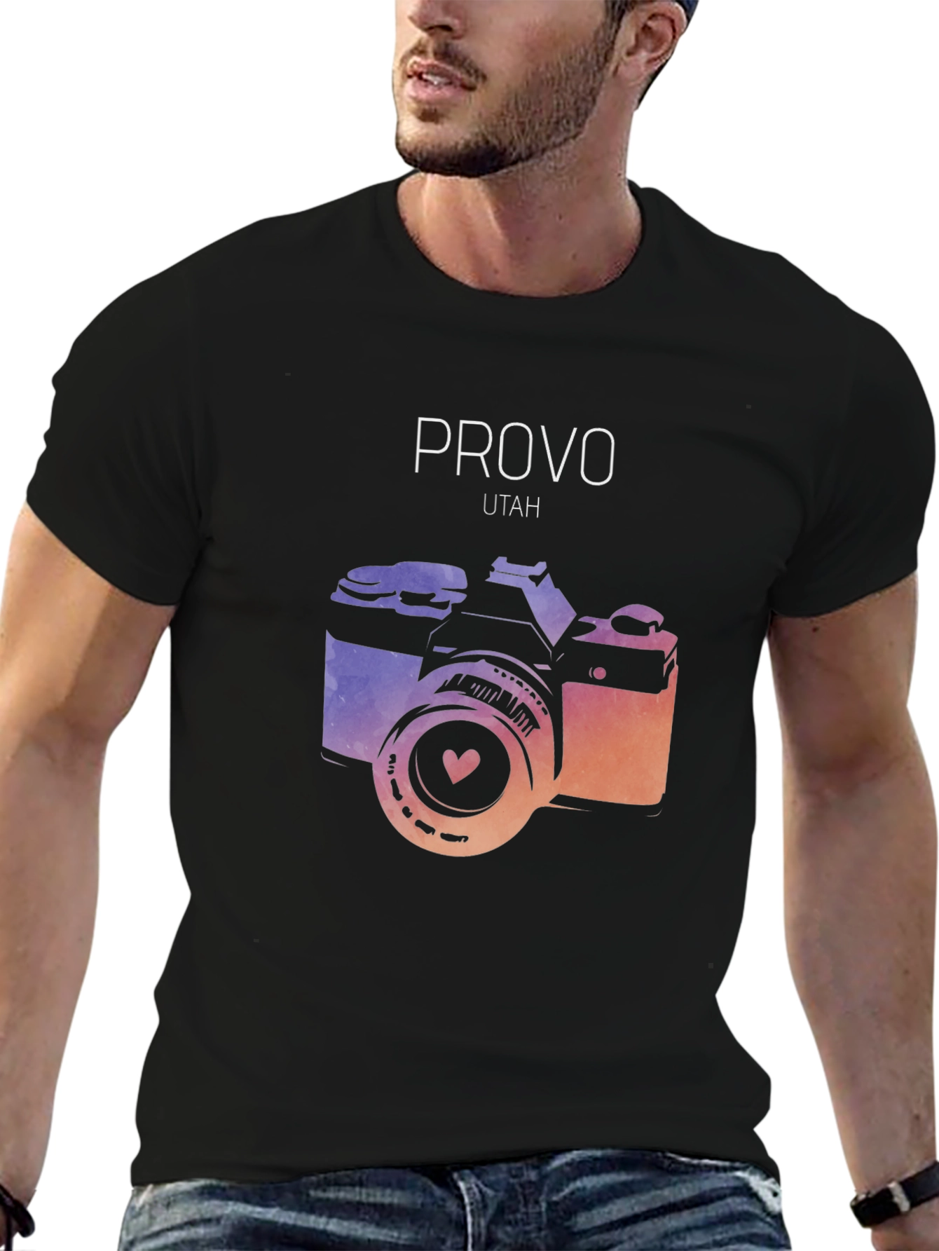 Provo Utah Camera Graphic T-Shirt - Artsy Design