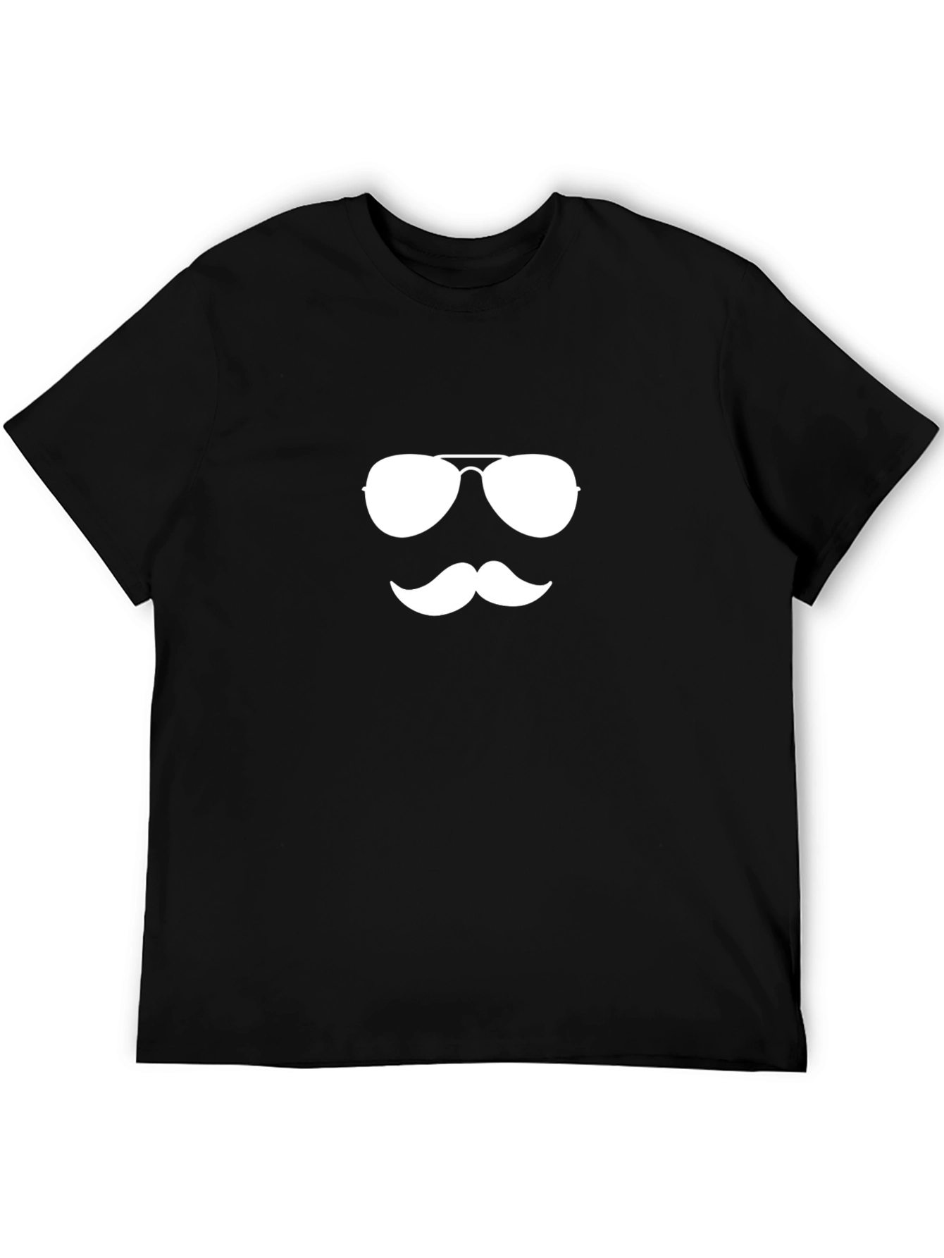 Aviator Sunglasses & Mustache Graphic Tee