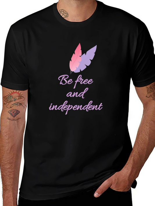 Be Free T-Shirt: Stylish Feather Graphic Tee for Independent Spirits
