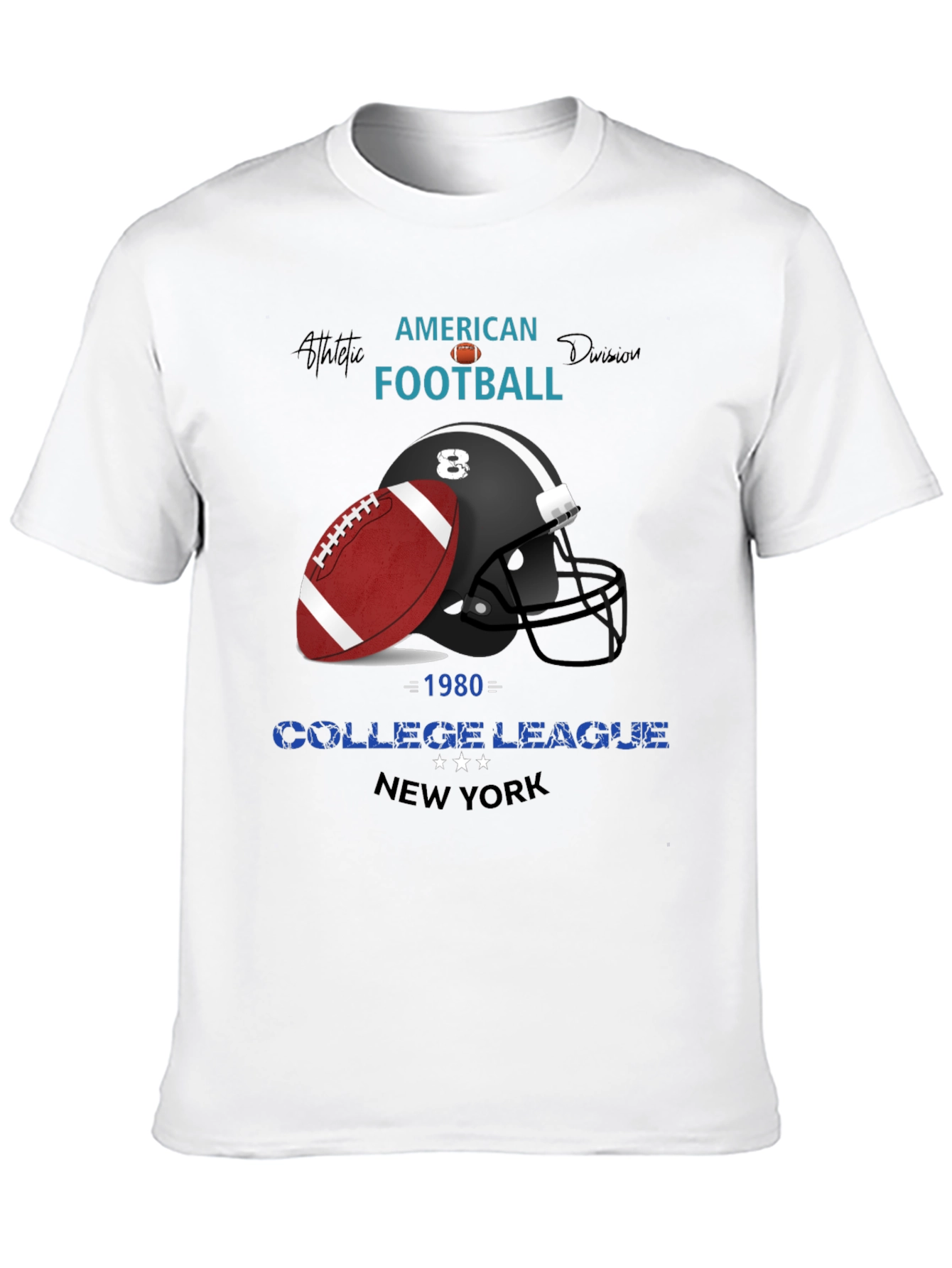 American Football College League Graphic T-Shirt
