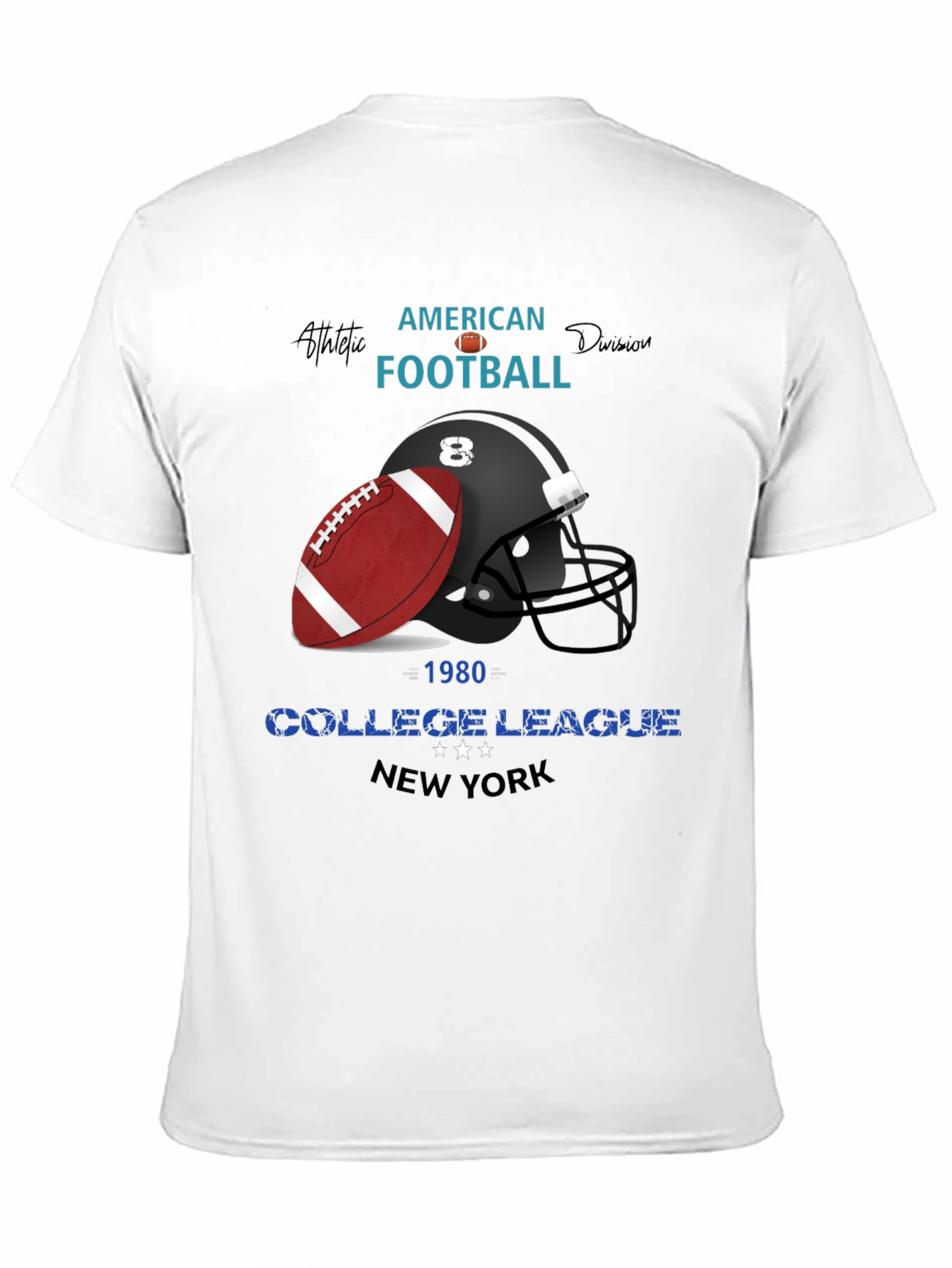 American Football College League Graphic T-Shirt