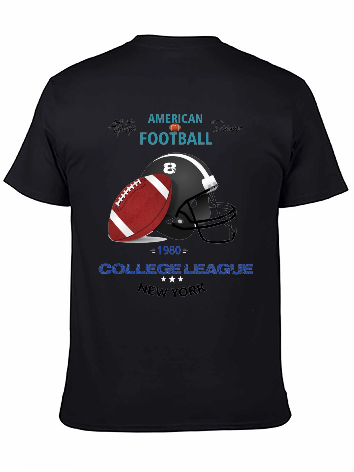 American Football College League Graphic T-Shirt