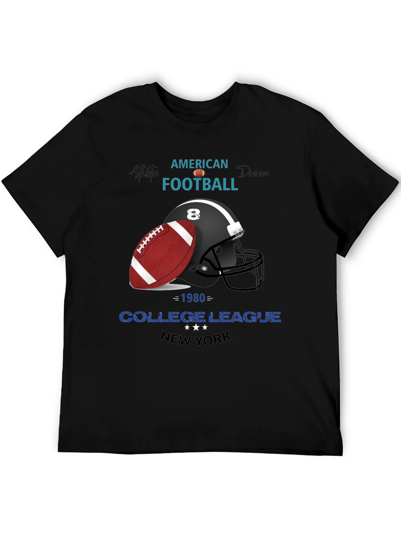 American Football College League Graphic T-Shirt