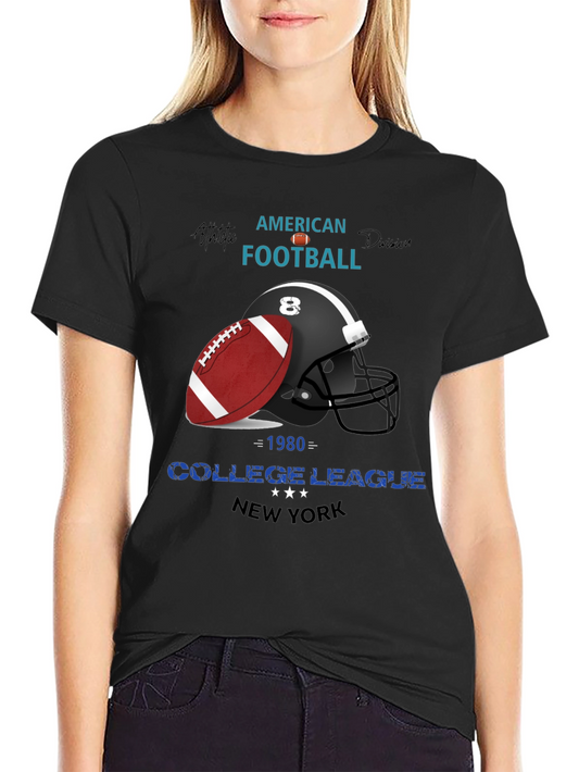 American Football College League Graphic T-Shirt