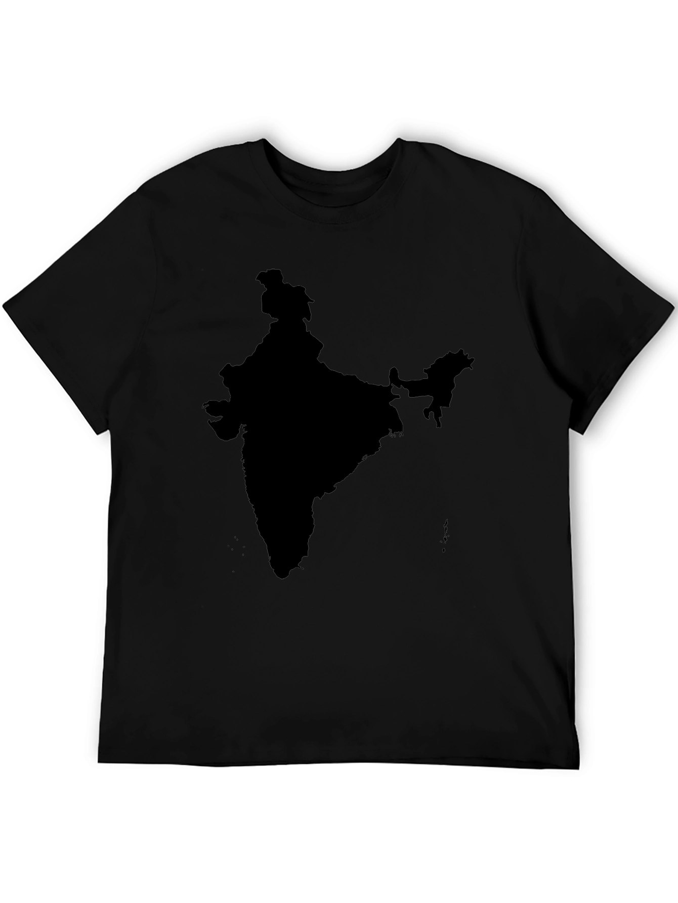 India Map Graphic Print Black T-Shirt