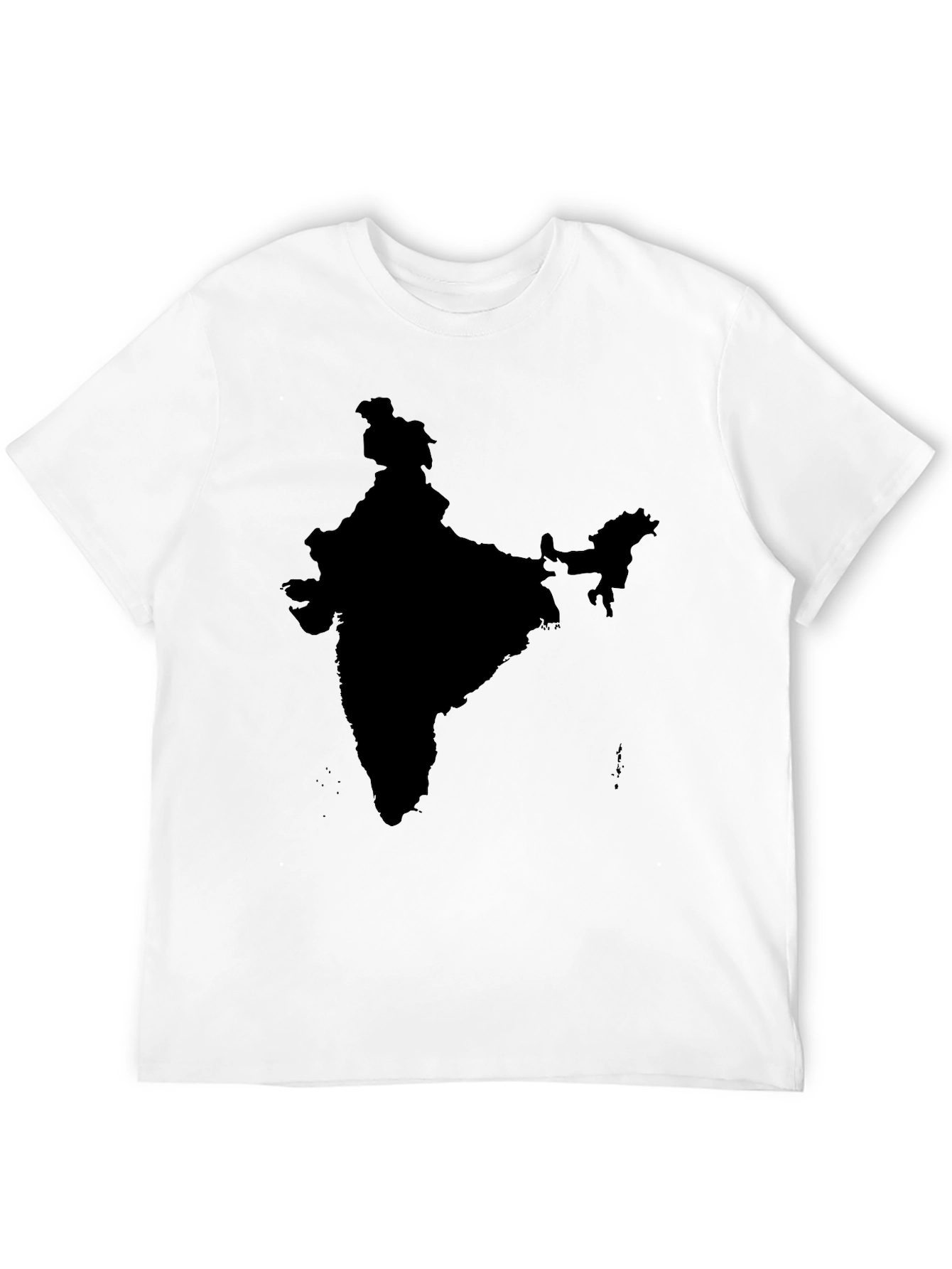 India Map Graphic Print Black T-Shirt