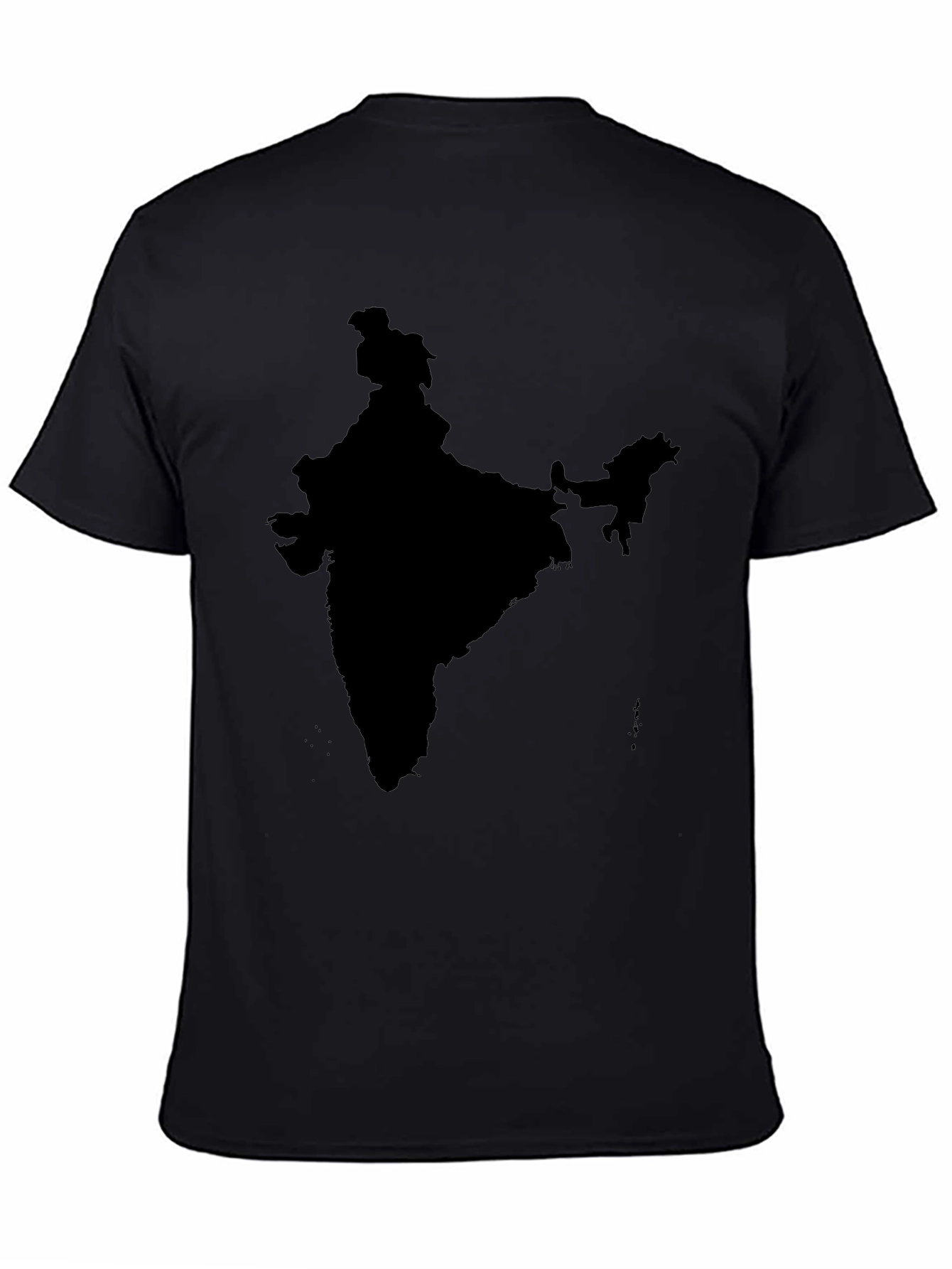 India Map Graphic Print Black T-Shirt