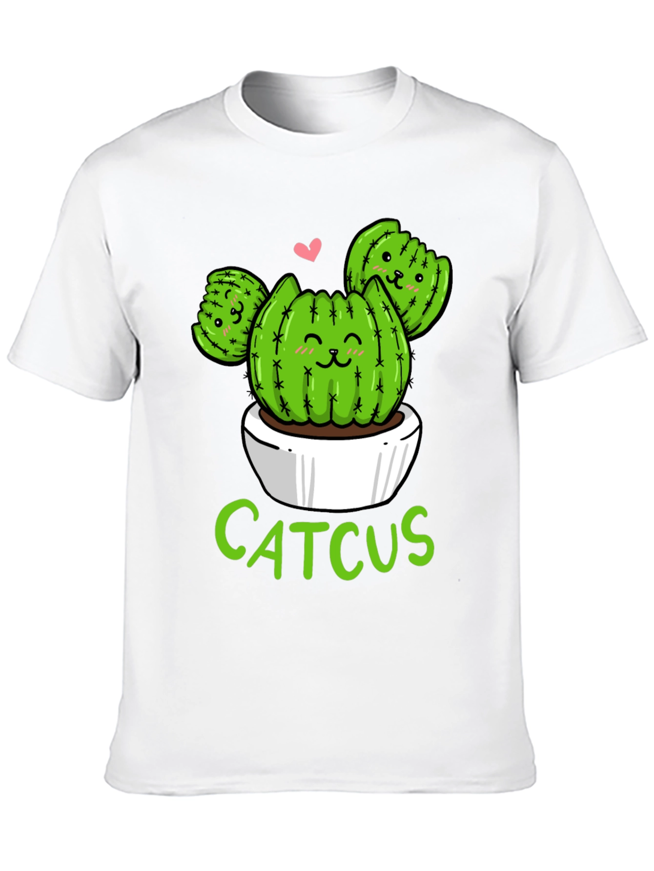 Cute Catcus T-Shirt - Black Cotton Graphic Tee