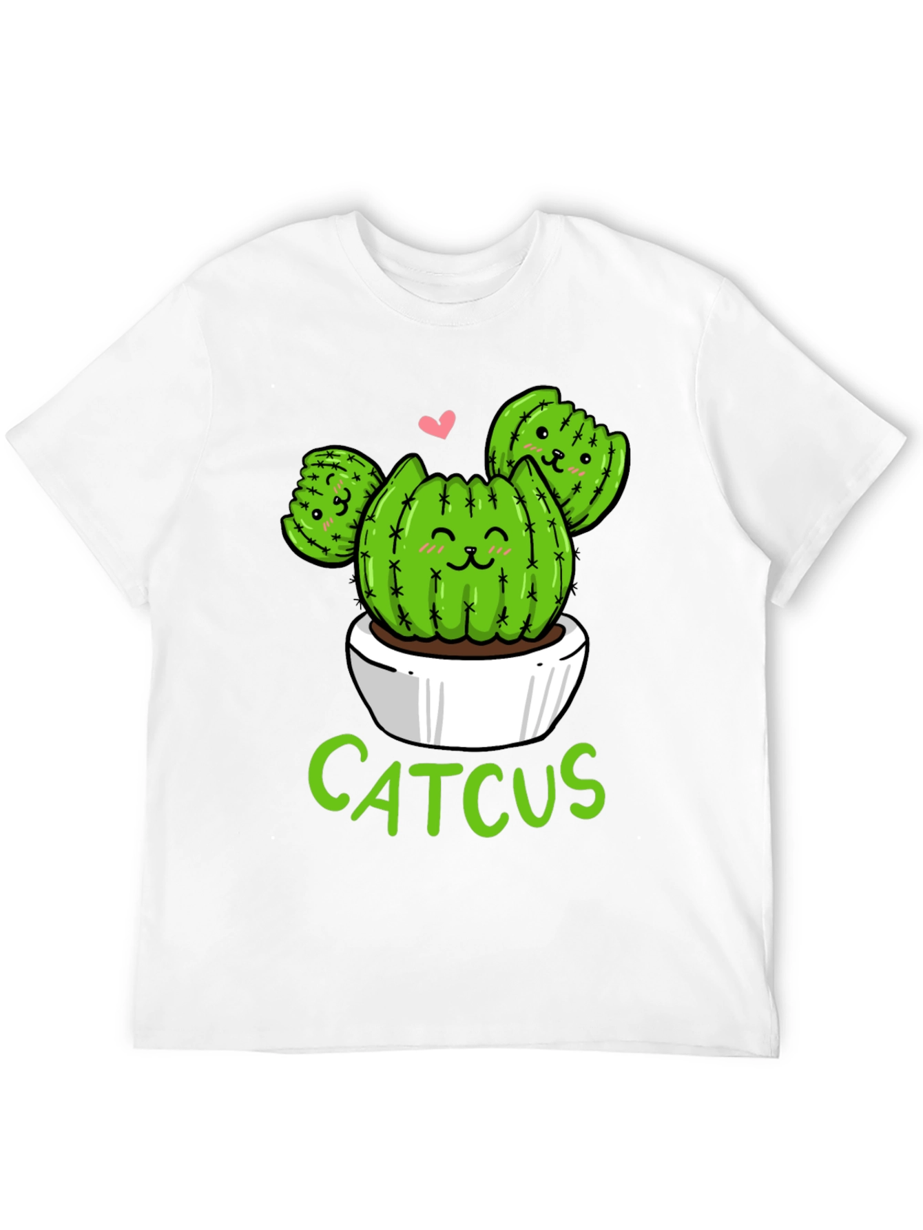 Cute Catcus T-Shirt - Black Cotton Graphic Tee