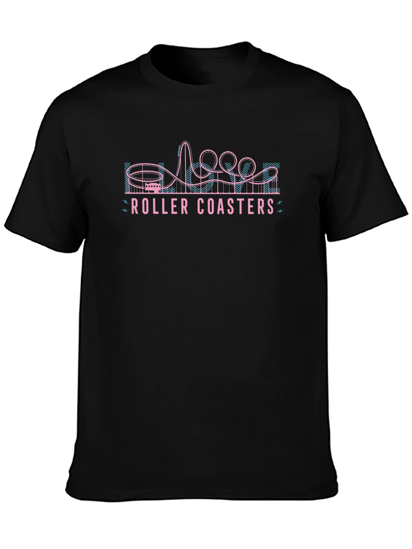 Retro Roller Coaster Graphic Tee - Black