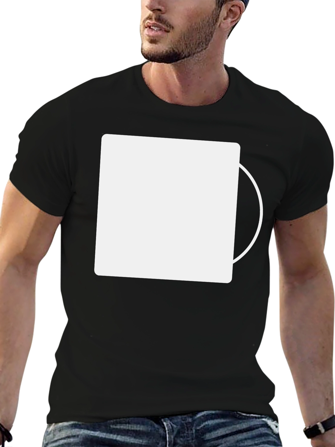 Mens Black Casual Short Sleeve T-Shirt