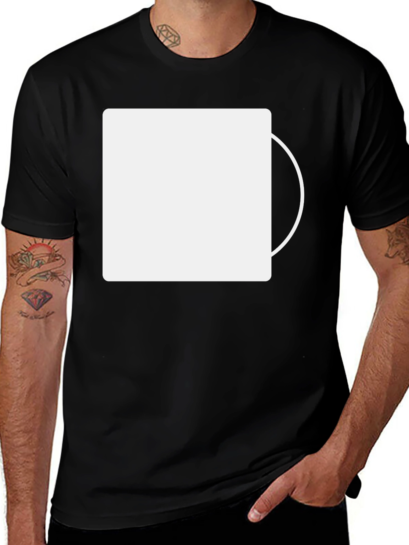 Mens Black Casual Short Sleeve T-Shirt