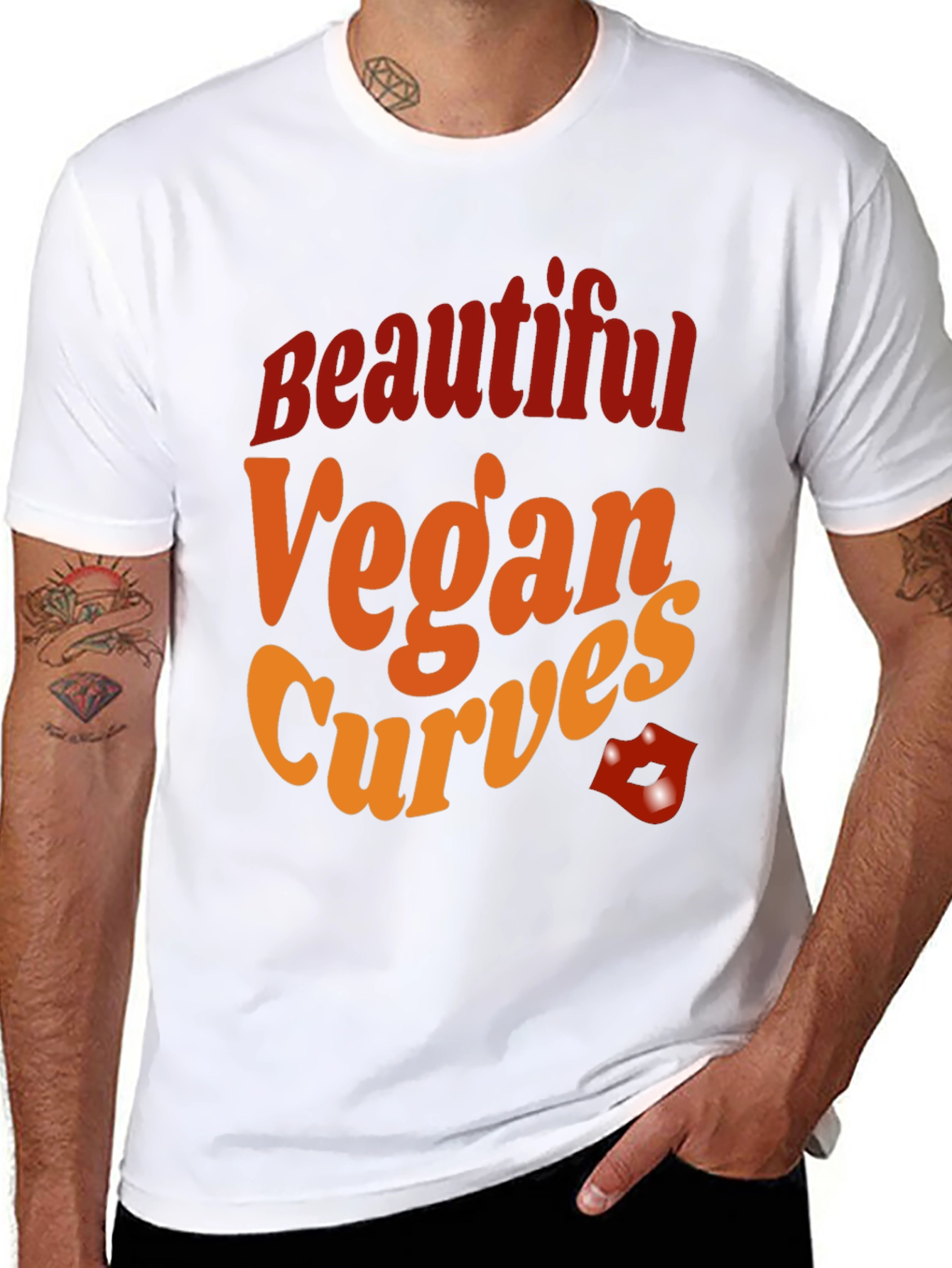 Beautiful Vegan Curves T-Shirt - Bold Graphic Tee