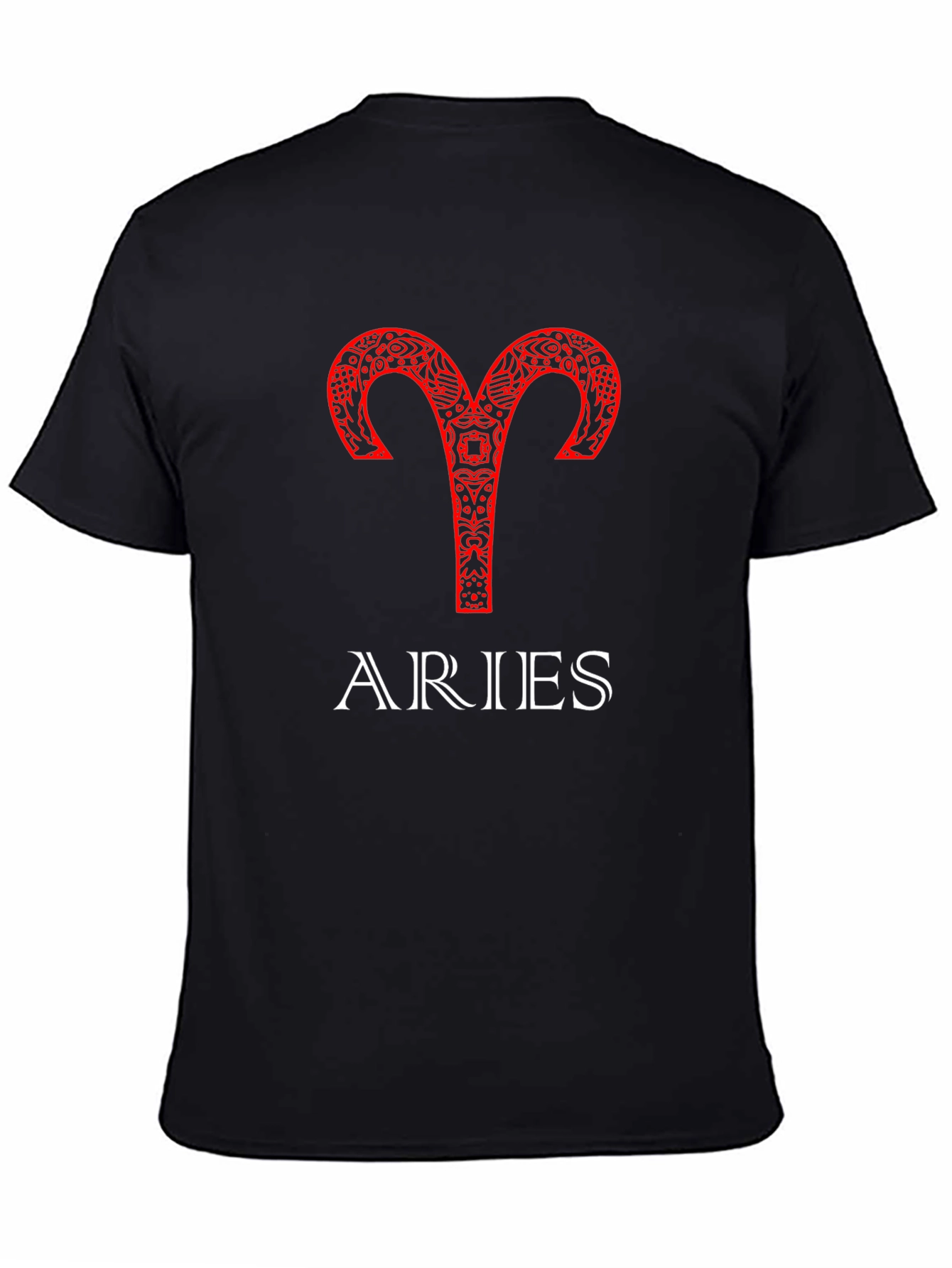 Aries Zodiac Sign Graphic Tee - Black