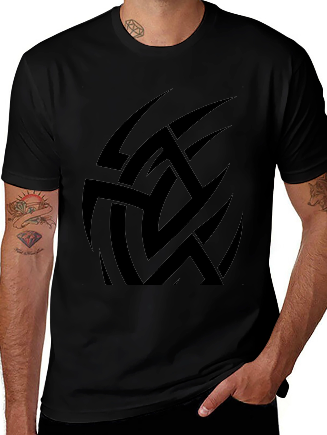 Tribal Graphic Black T-Shirt for Men