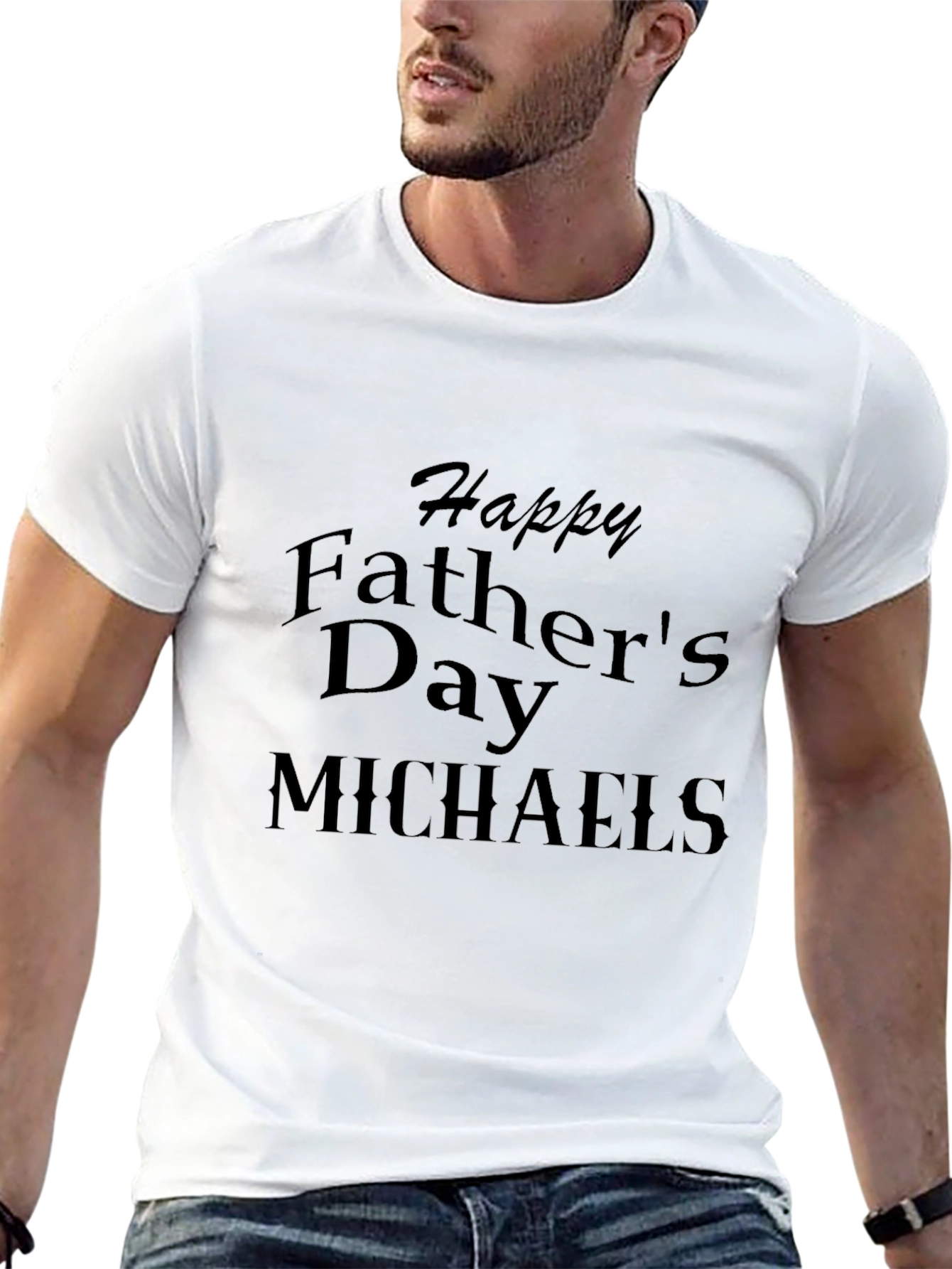 Personalized Happy Fathers Day T-Shirt - Custom Name Tee