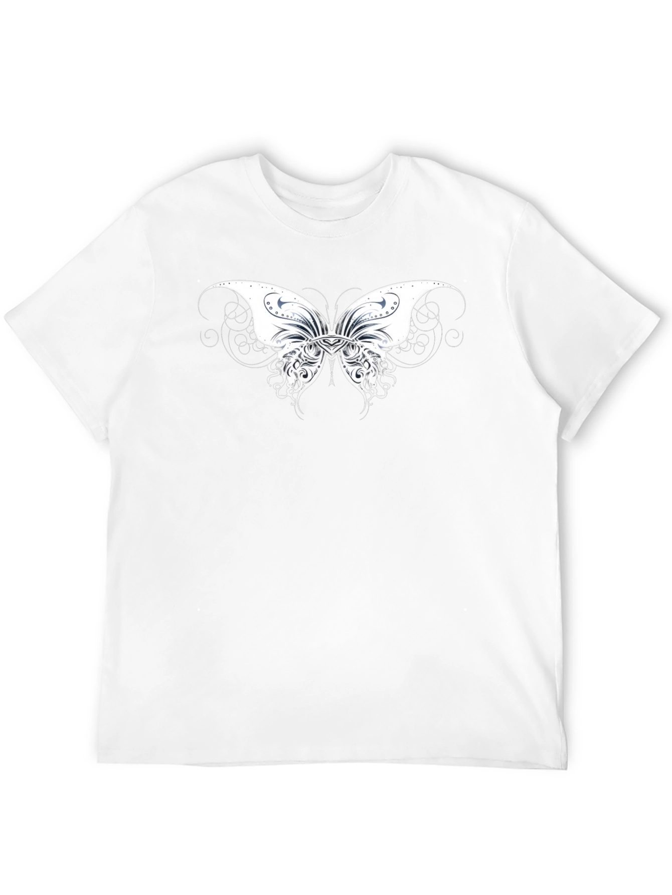 Black T-Shirt with Butterfly Graphic