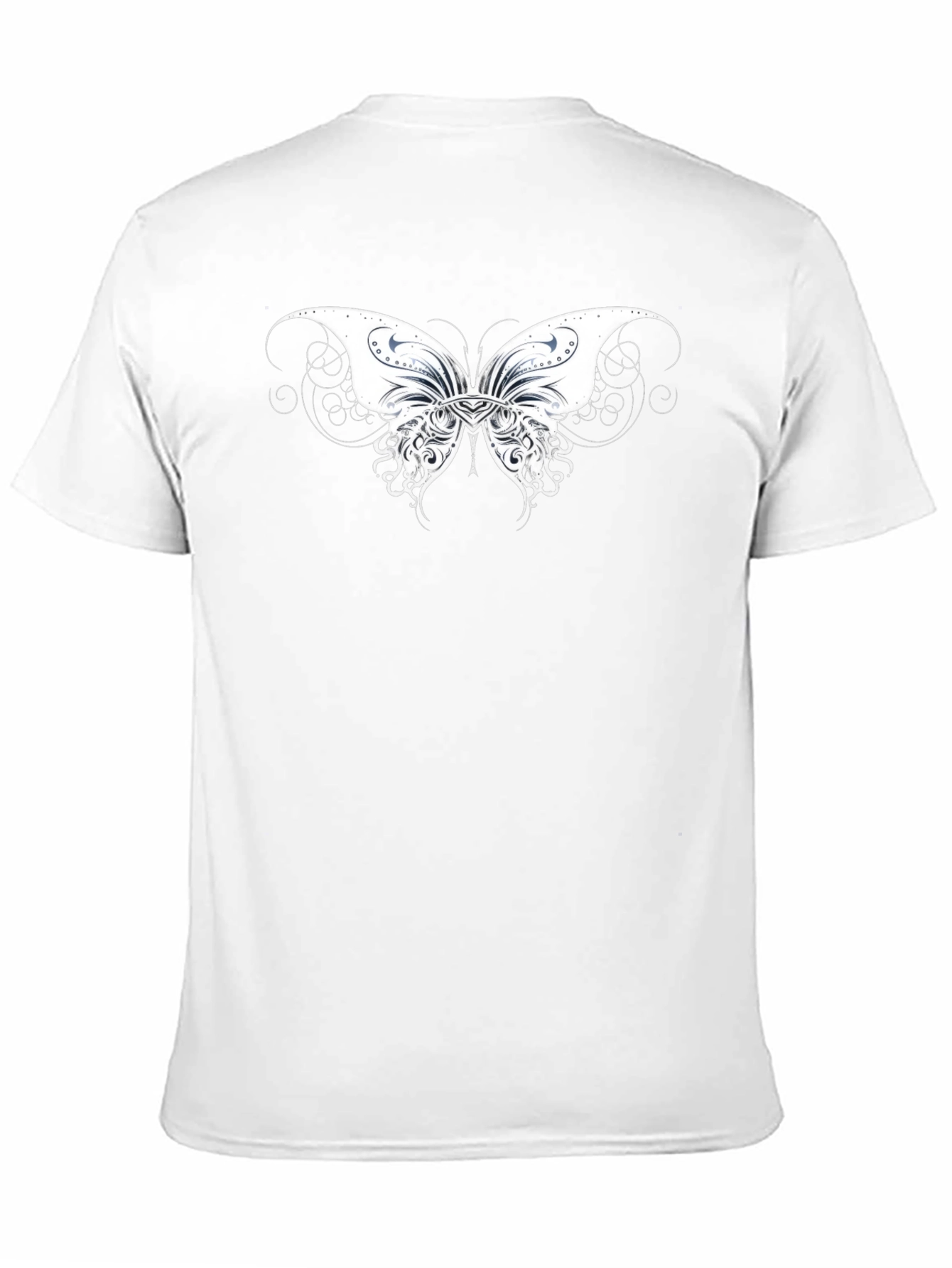 Black T-Shirt with Butterfly Graphic