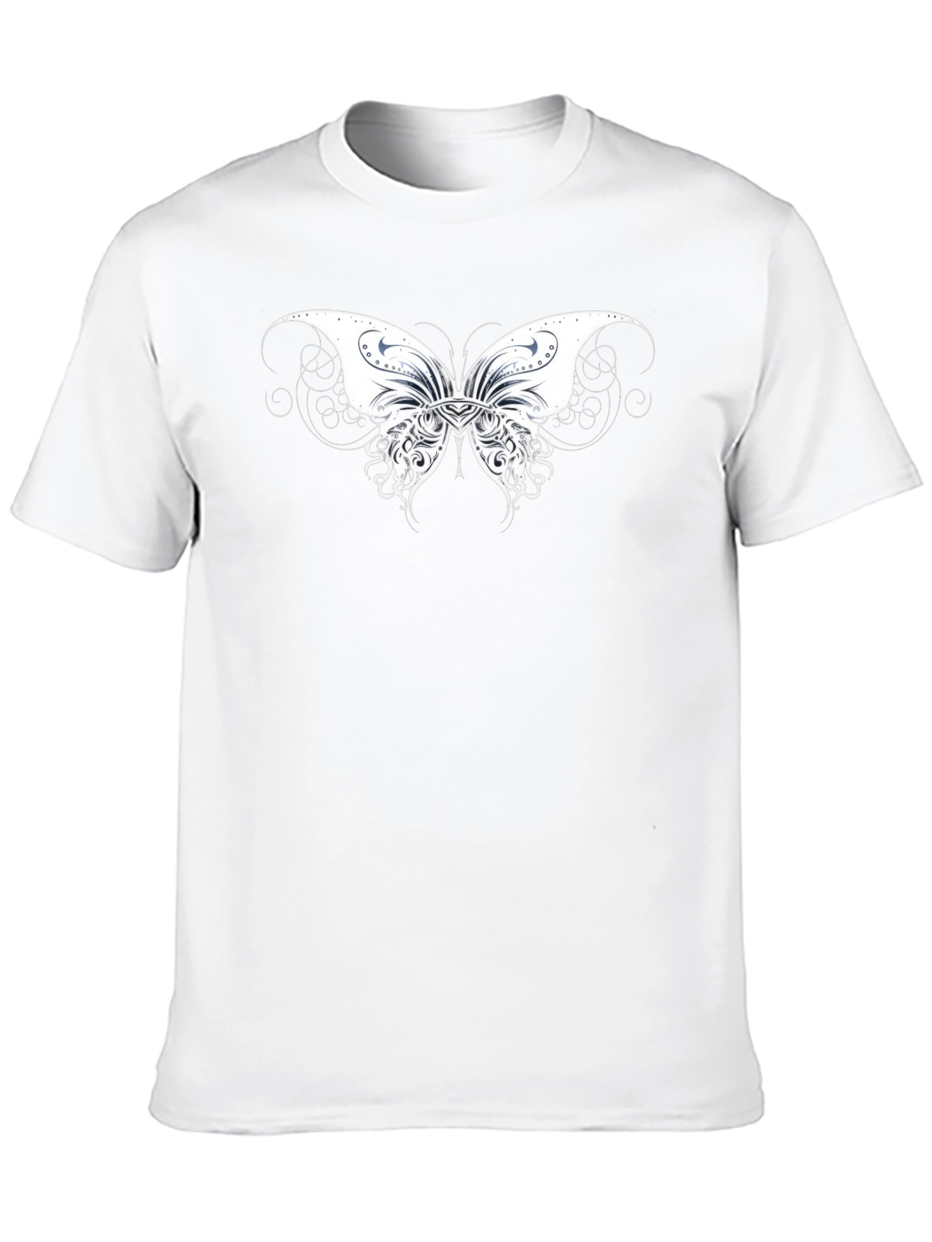 Black T-Shirt with Butterfly Graphic