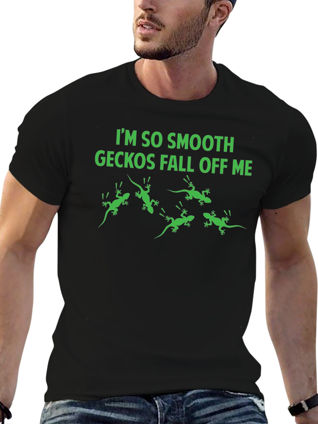 Im So Smooth Geckos Fall Off Me Graphic Tee
