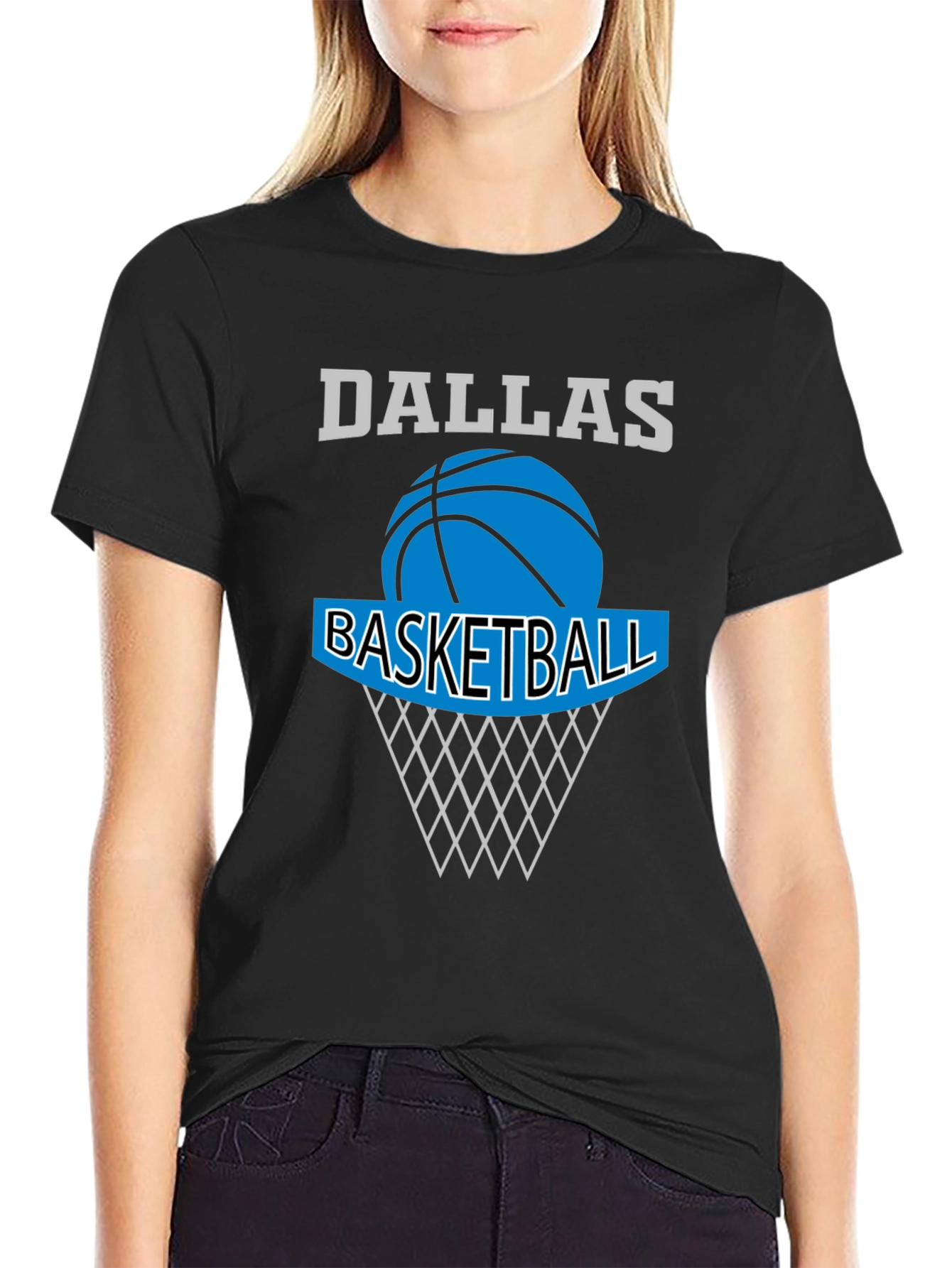 Dallas Basketball Graphic T-Shirt - Black