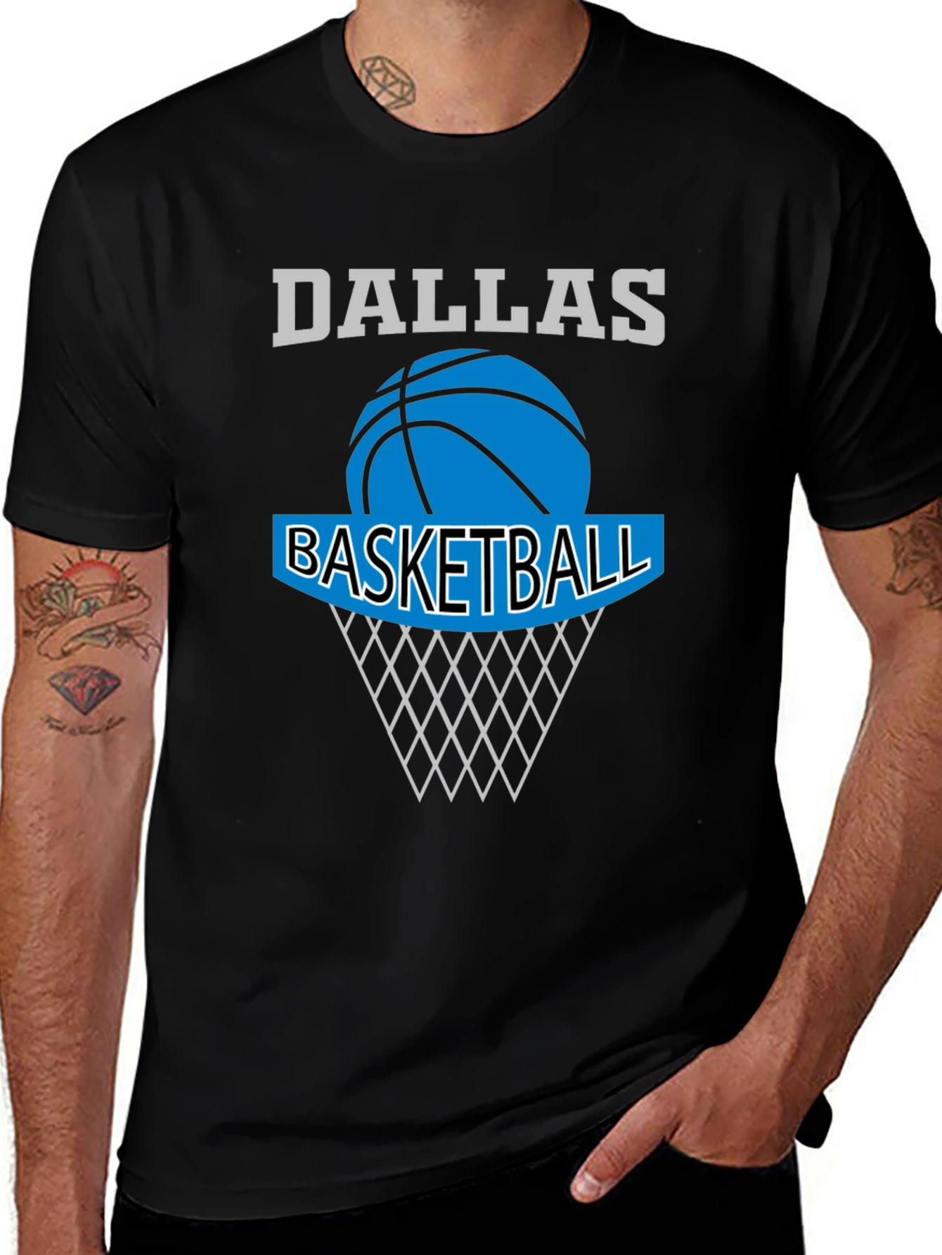Dallas Basketball Graphic T-Shirt - Black