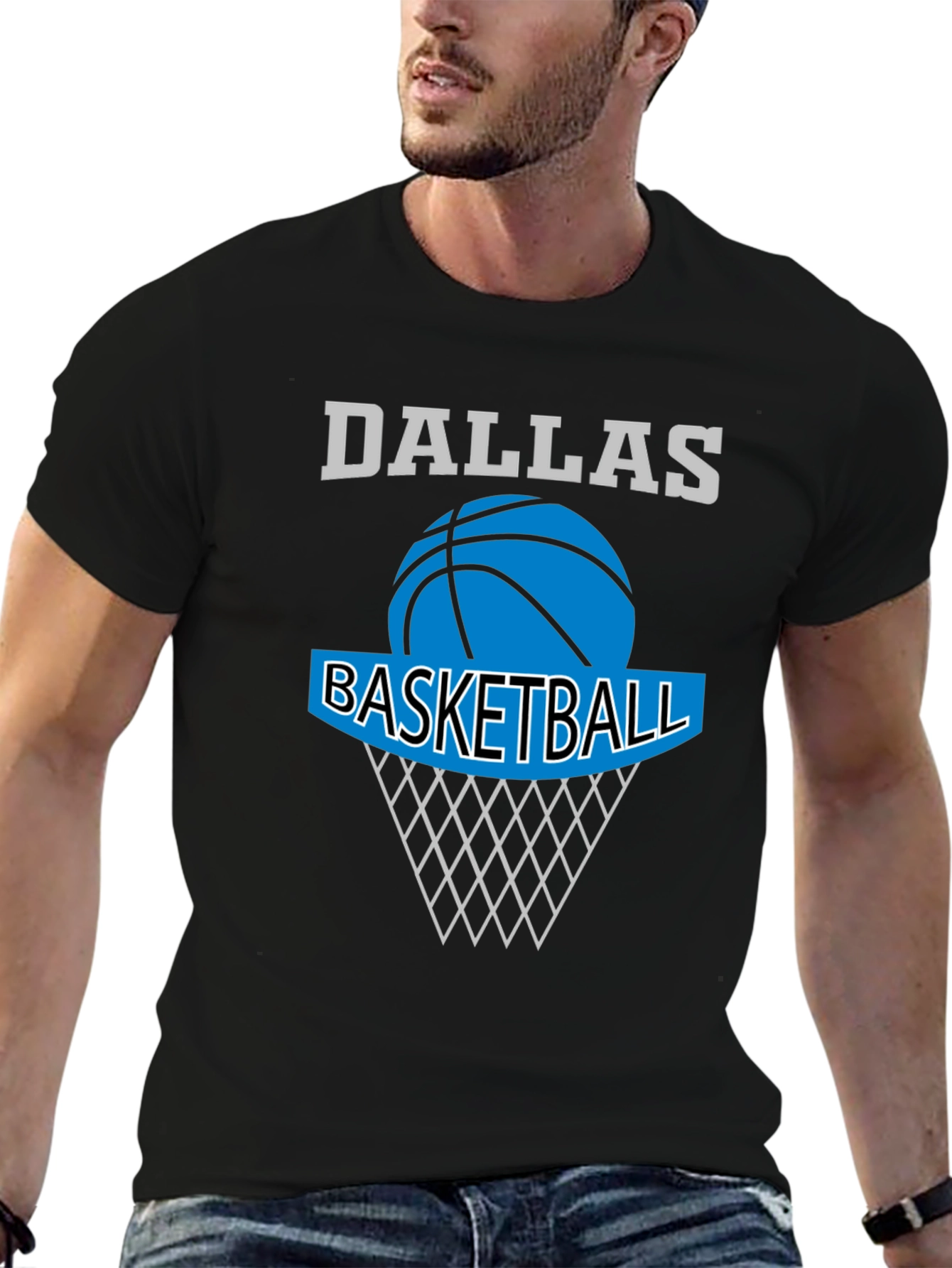 Dallas Basketball Graphic T-Shirt - Black