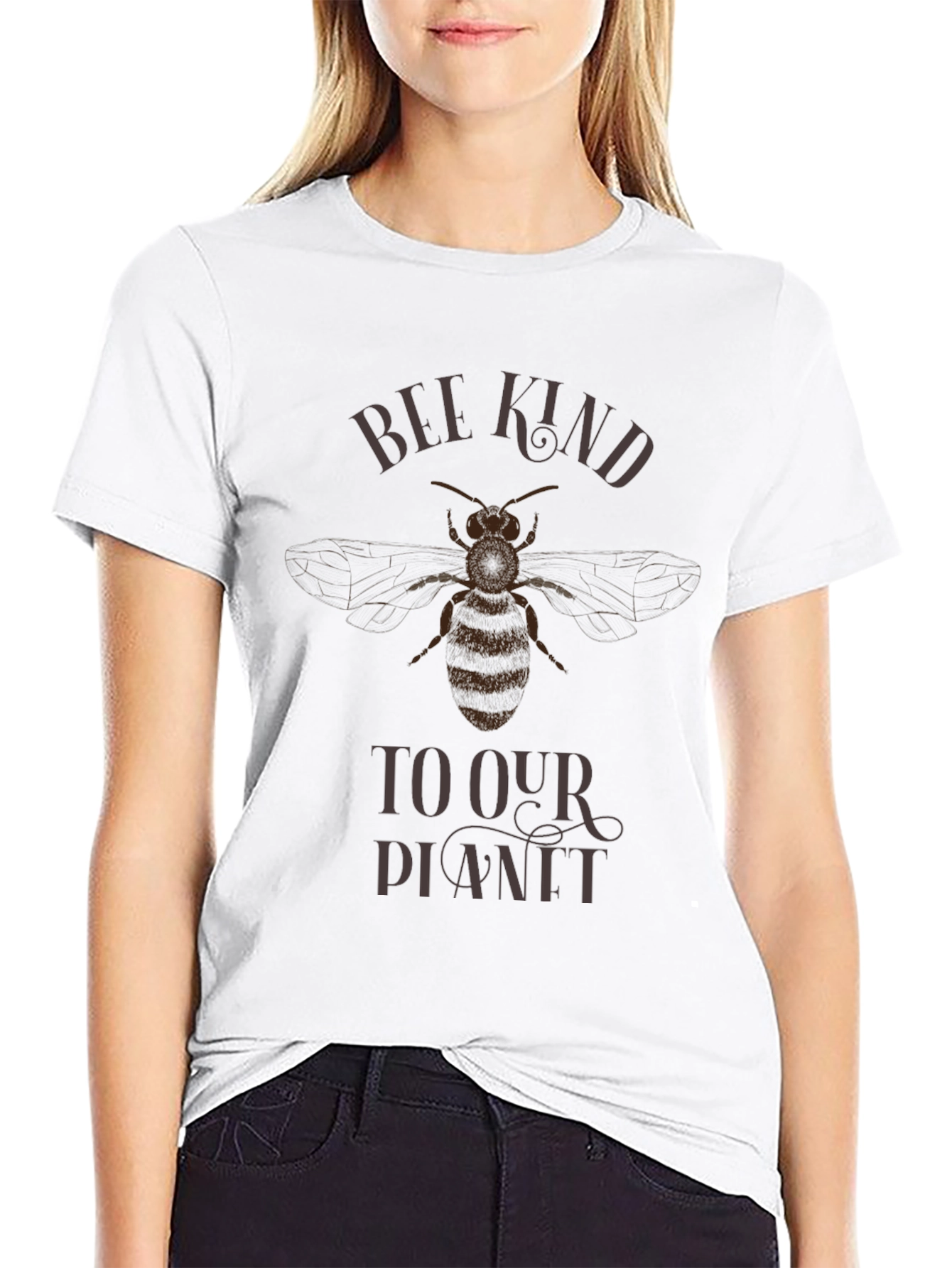 Bee Kind to Our Planet Graphic Tee - Black