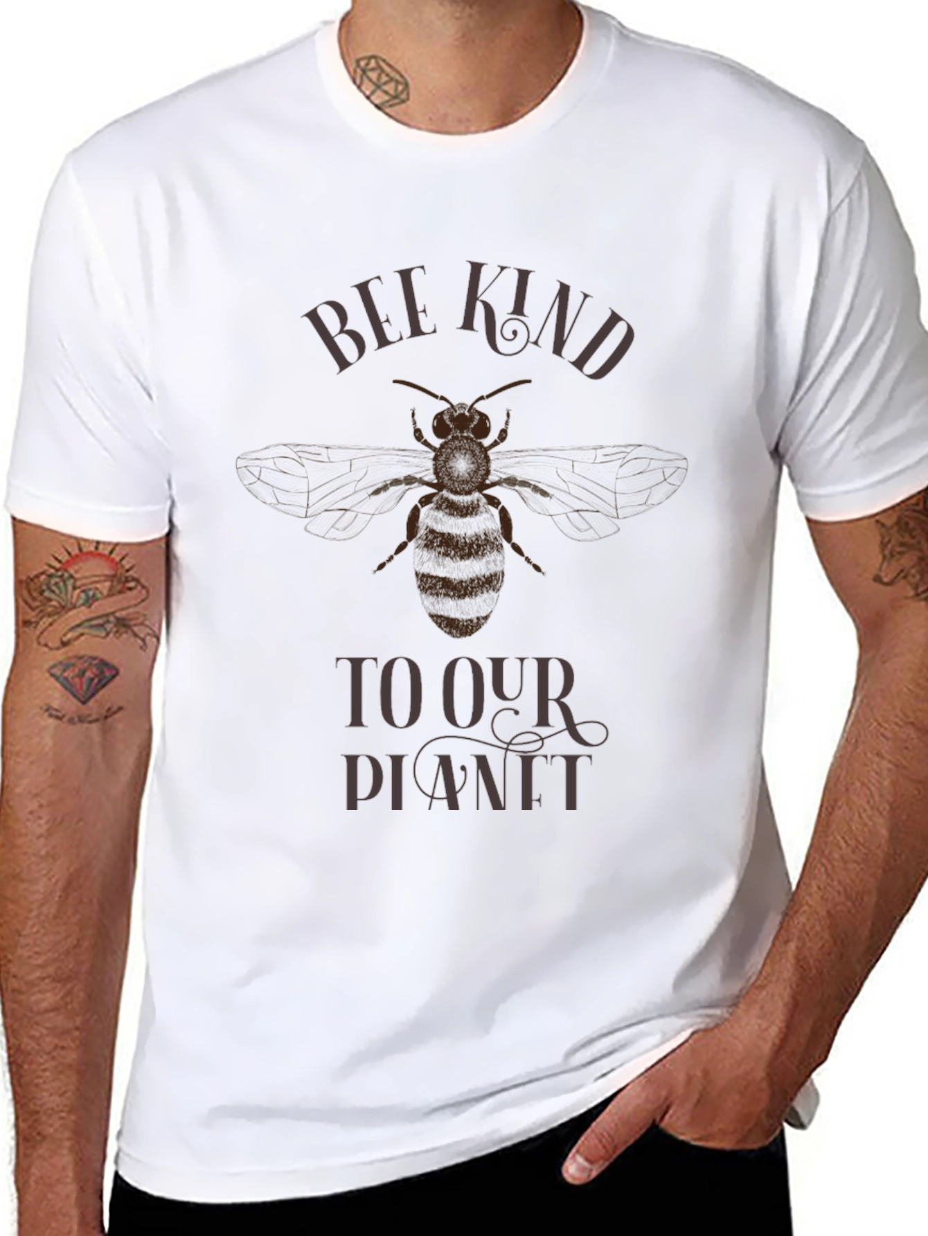 Bee Kind to Our Planet Graphic Tee - Black