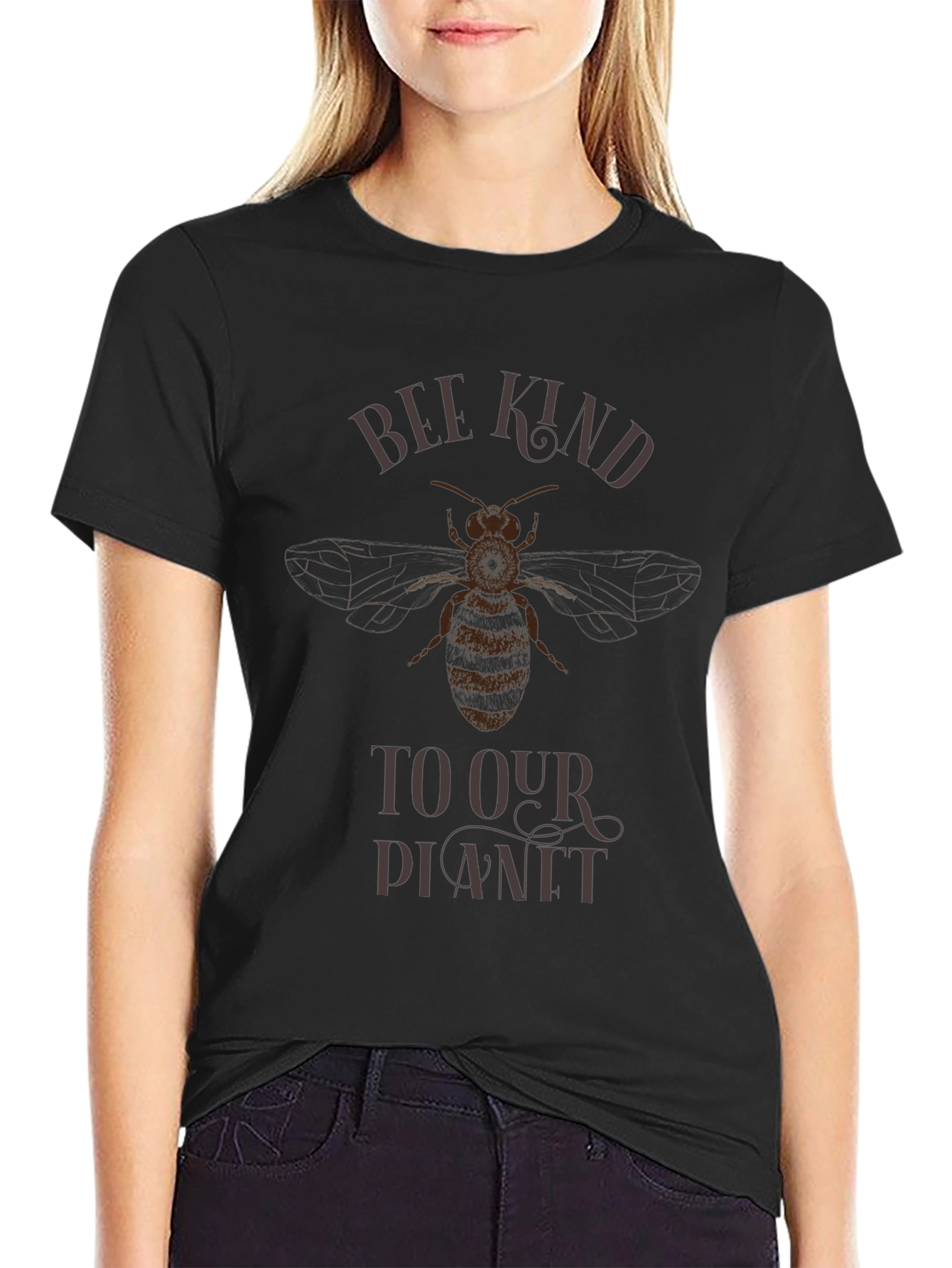 Bee Kind to Our Planet Graphic Tee - Black