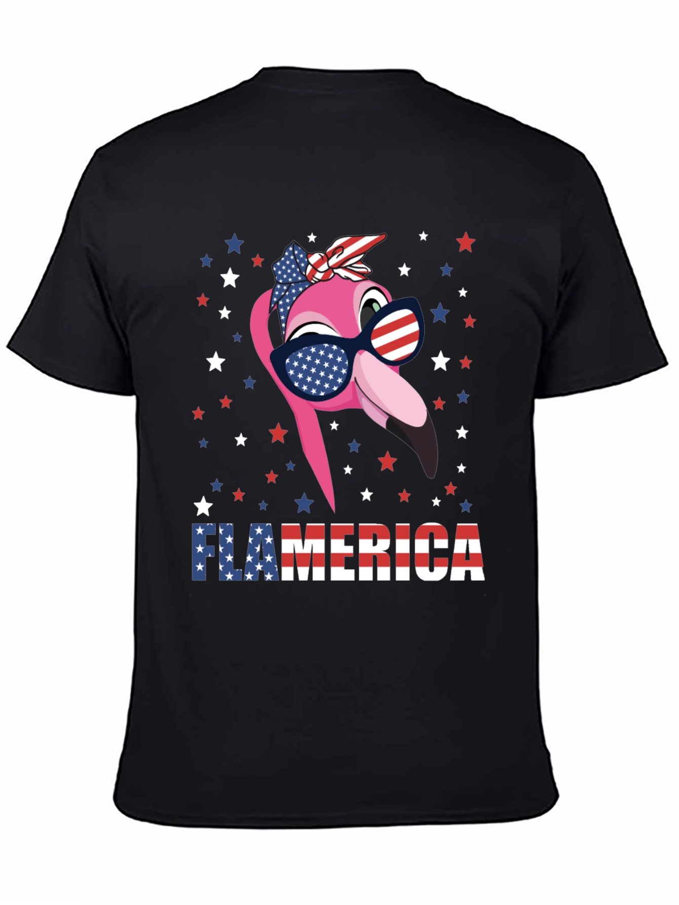 Flamerica Flamingo USA Patriotic Graphic Tee