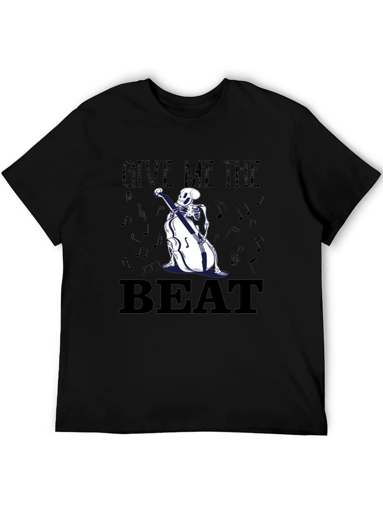 Give Me The Beat Skeleton Bassist Graphic T-Shirt