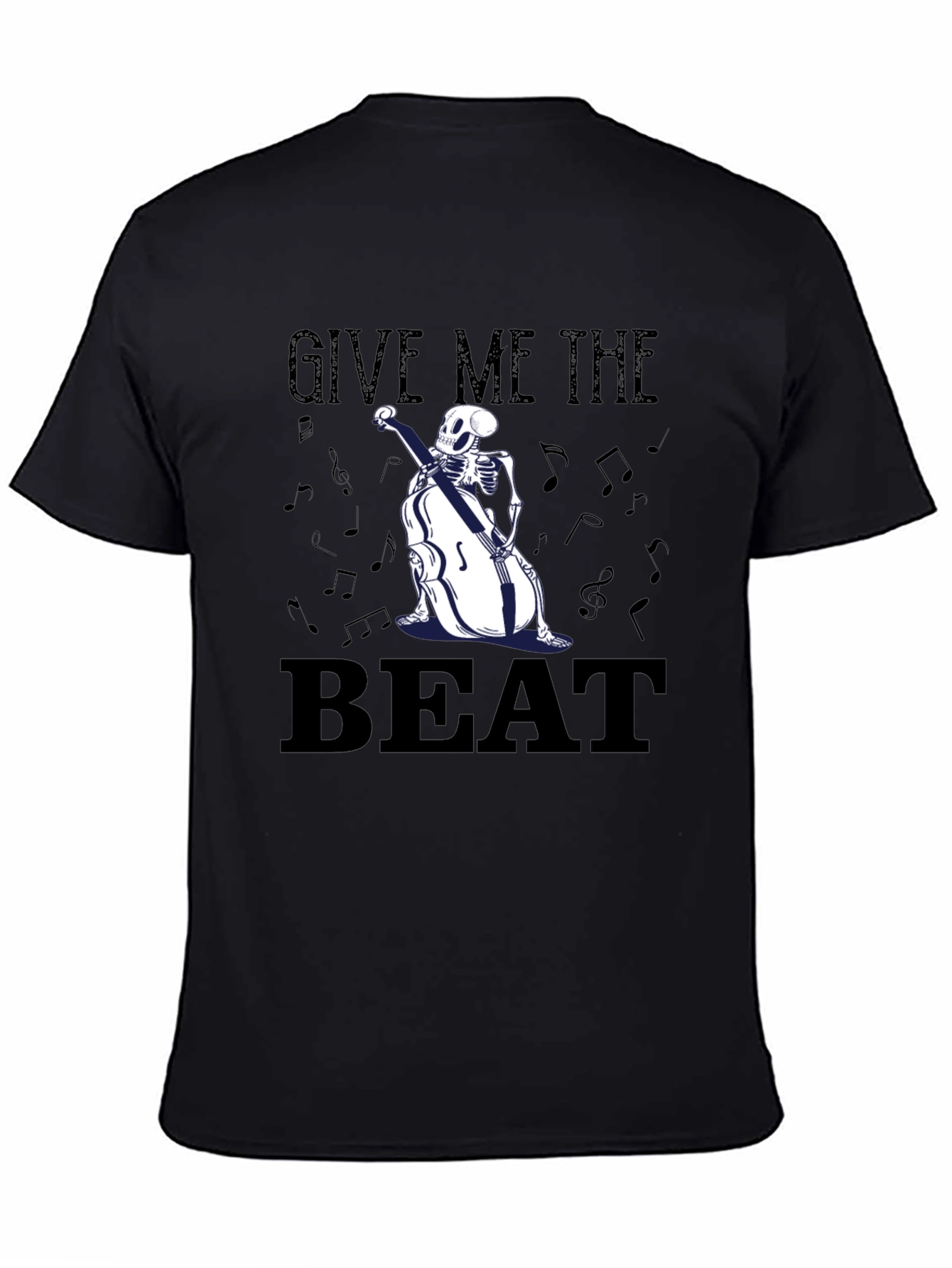 Give Me The Beat Skeleton Bassist Graphic T-Shirt