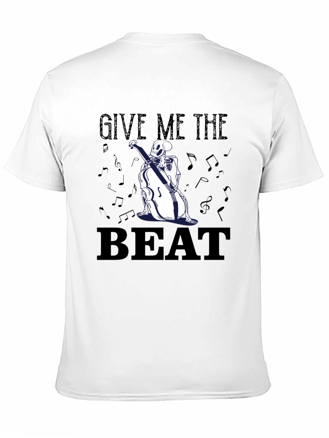 Give Me The Beat Skeleton Bassist Graphic T-Shirt