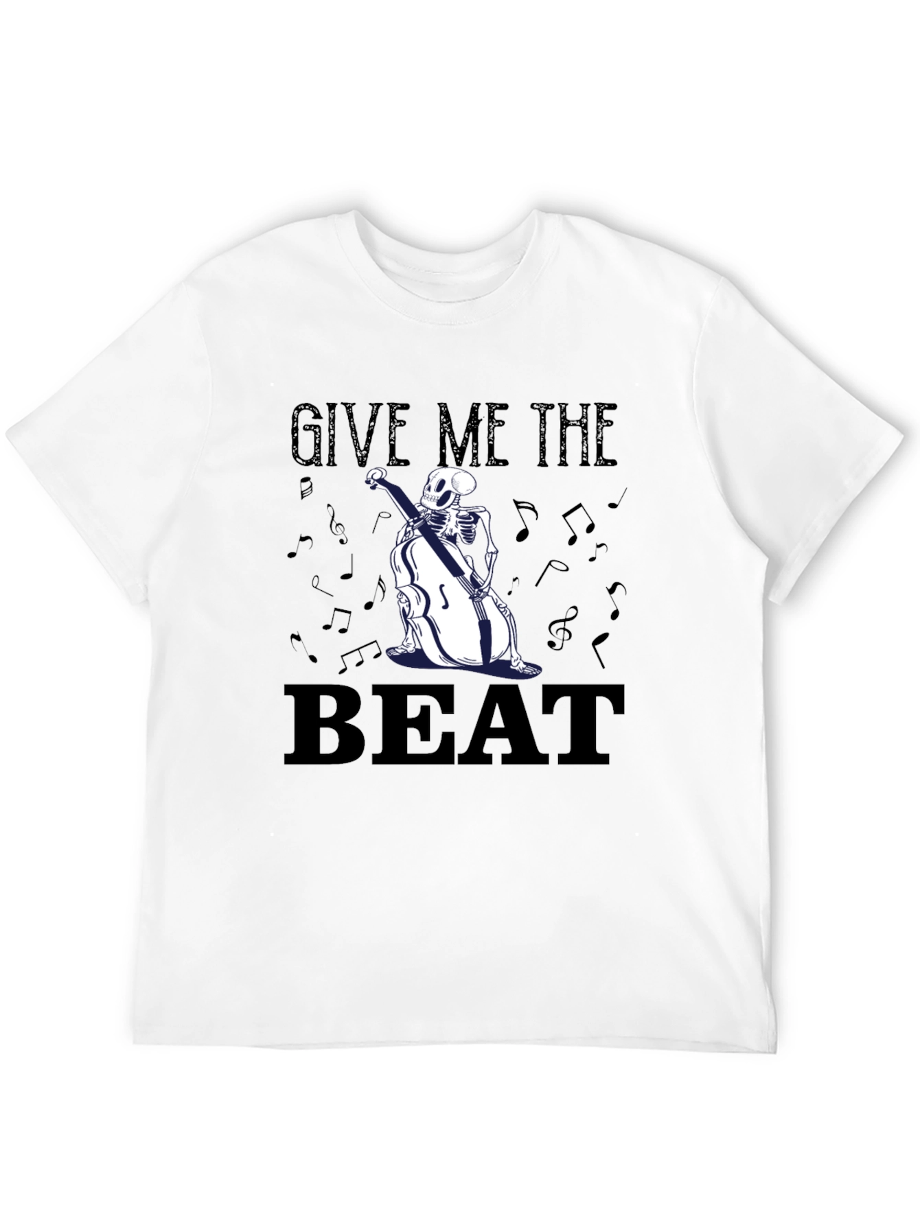 Give Me The Beat Skeleton Bassist Graphic T-Shirt