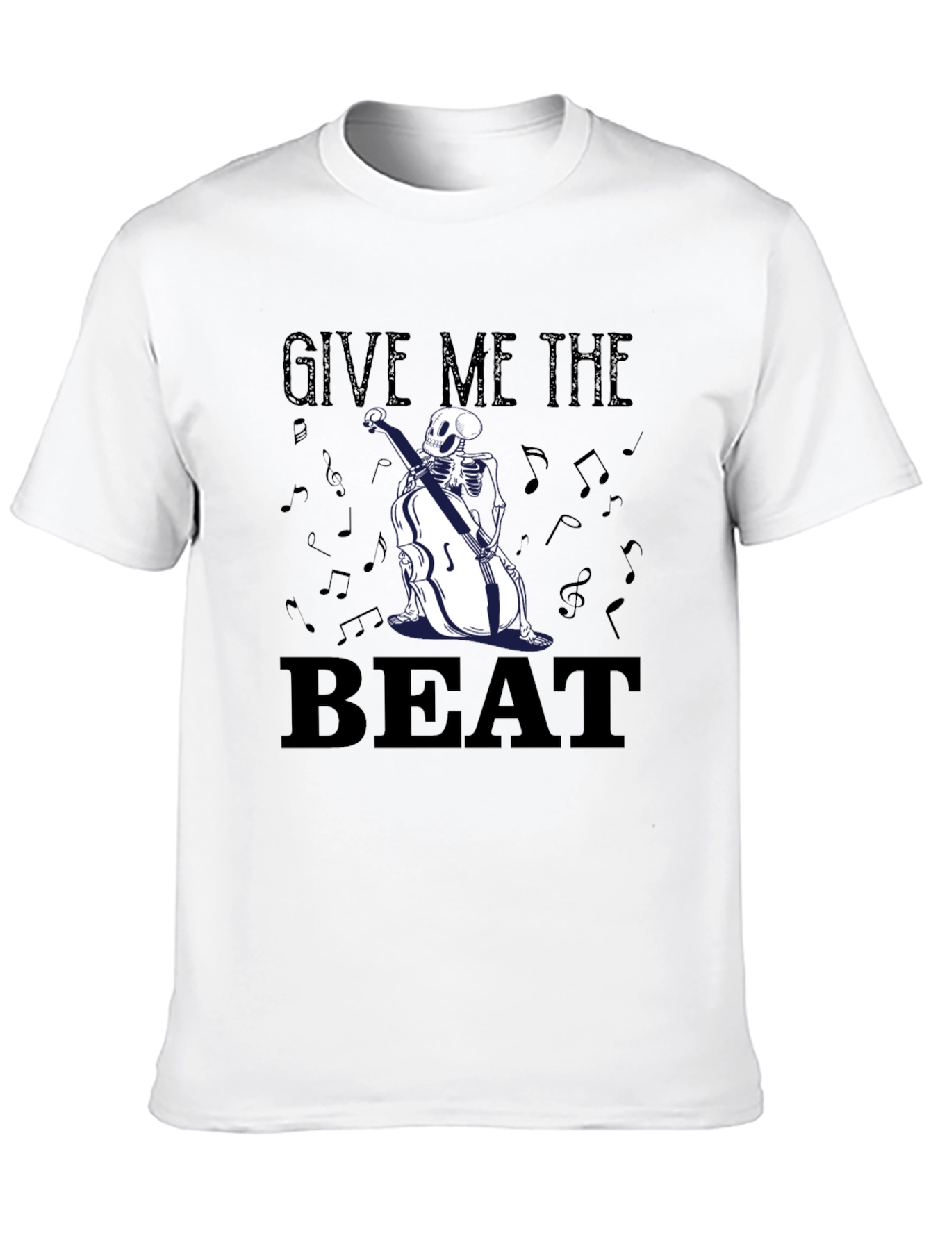 Give Me The Beat Skeleton Bassist Graphic T-Shirt