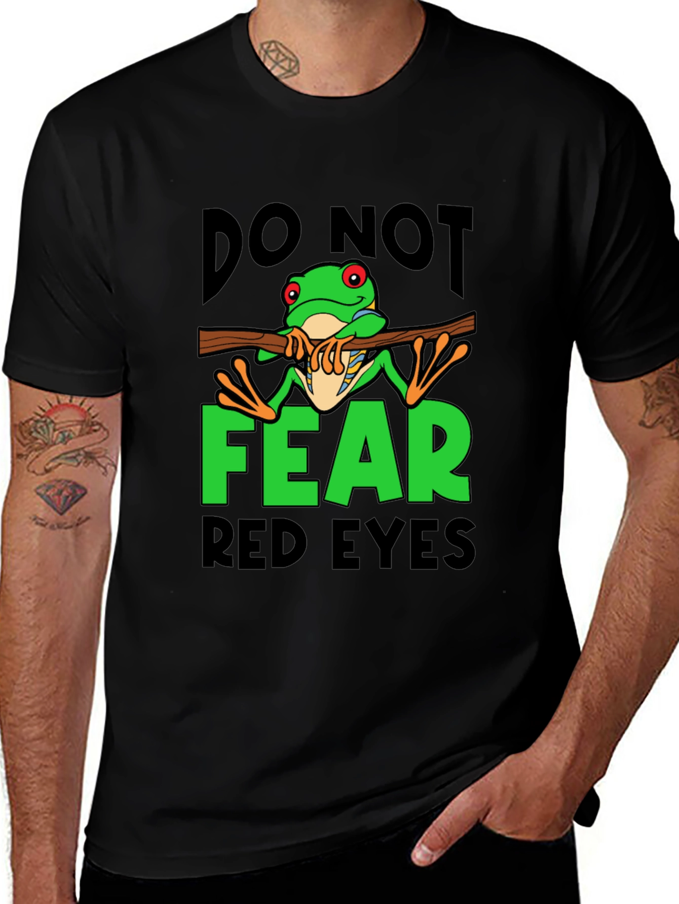 Do Not Fear Red Eyes Frog Graphic T-Shirt