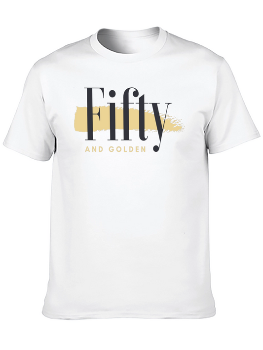 Fifty and Golden Black Graphic T-Shirt