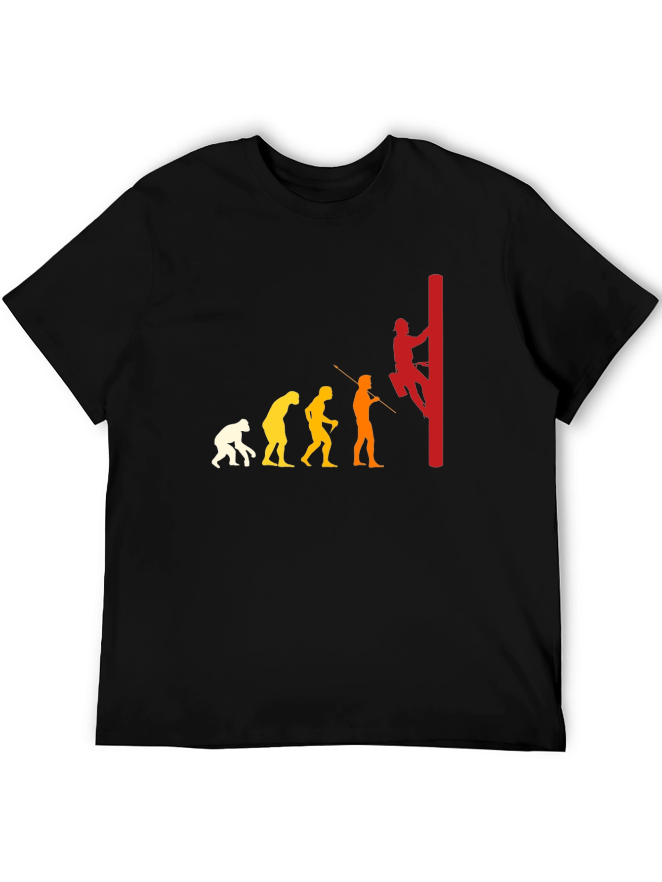 Evolution of a Lineman Black T-Shirt