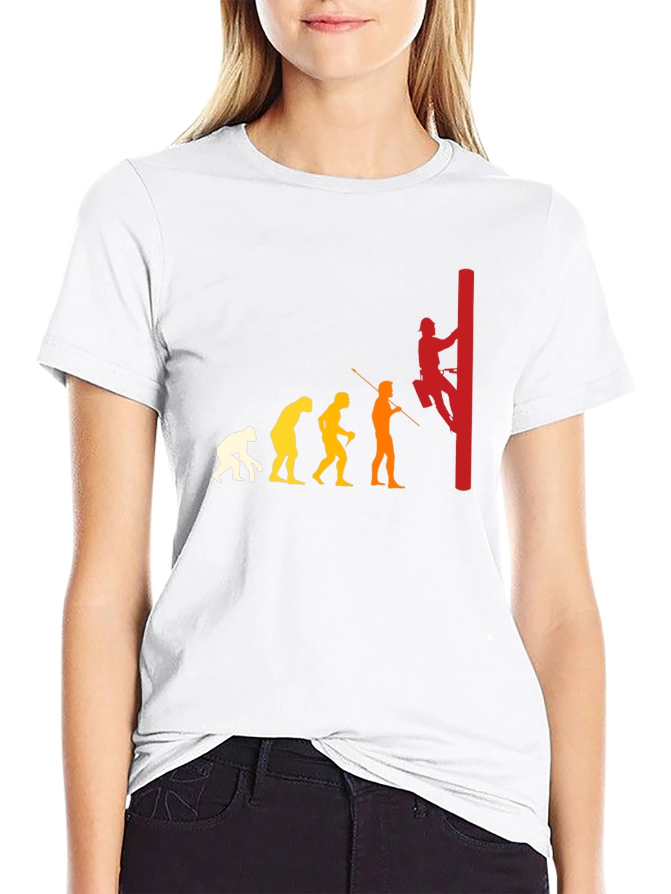 Evolution of a Lineman Black T-Shirt