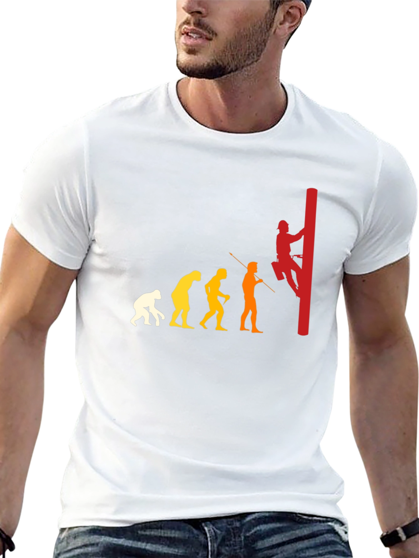 Evolution of a Lineman Black T-Shirt