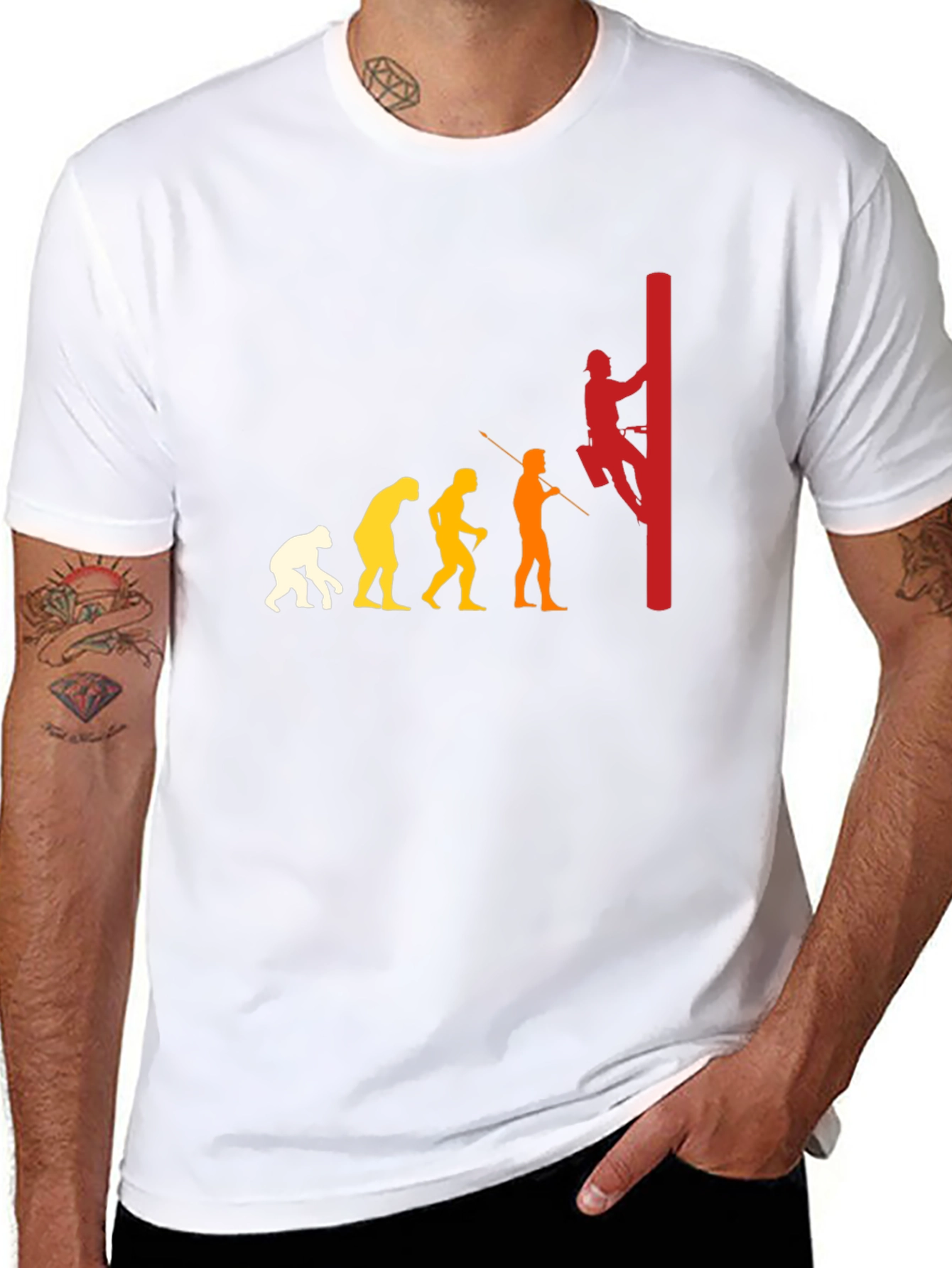 Evolution of a Lineman Black T-Shirt