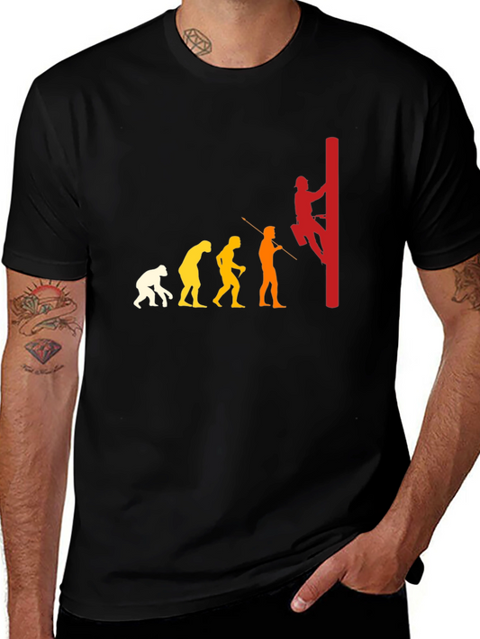Evolution of a Lineman Black T-Shirt