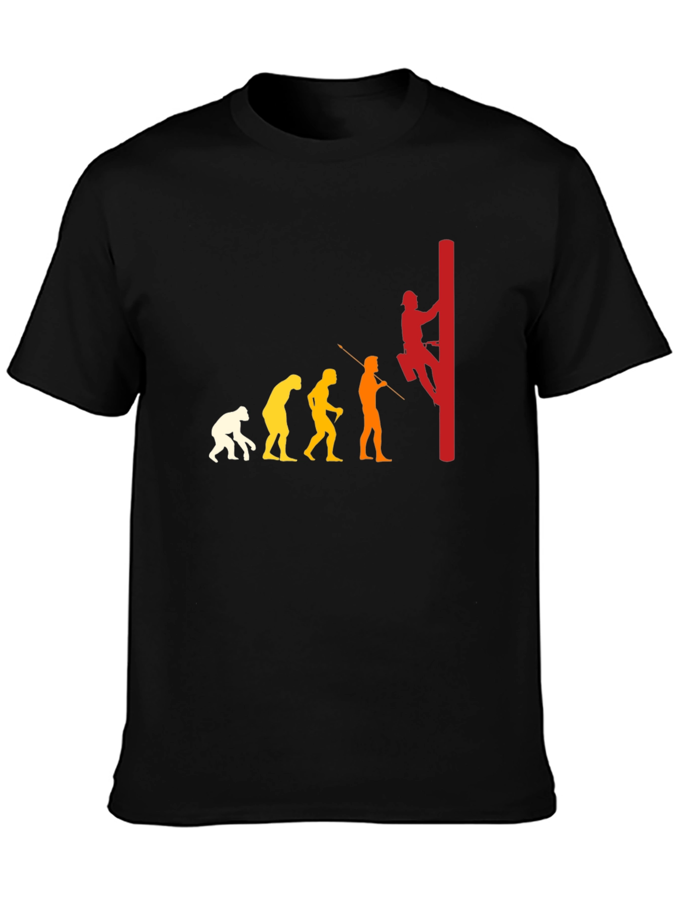 Evolution of a Lineman Black T-Shirt