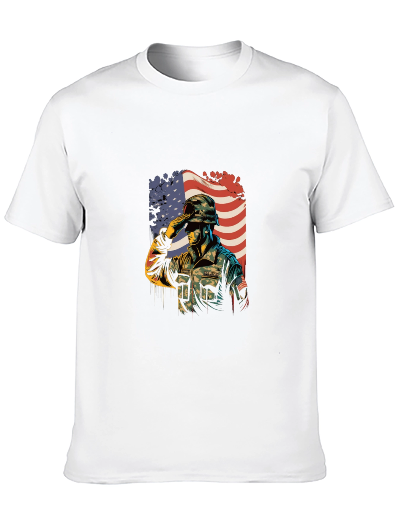 Patriotic Soldier Graphic T-Shirt - USA Pride